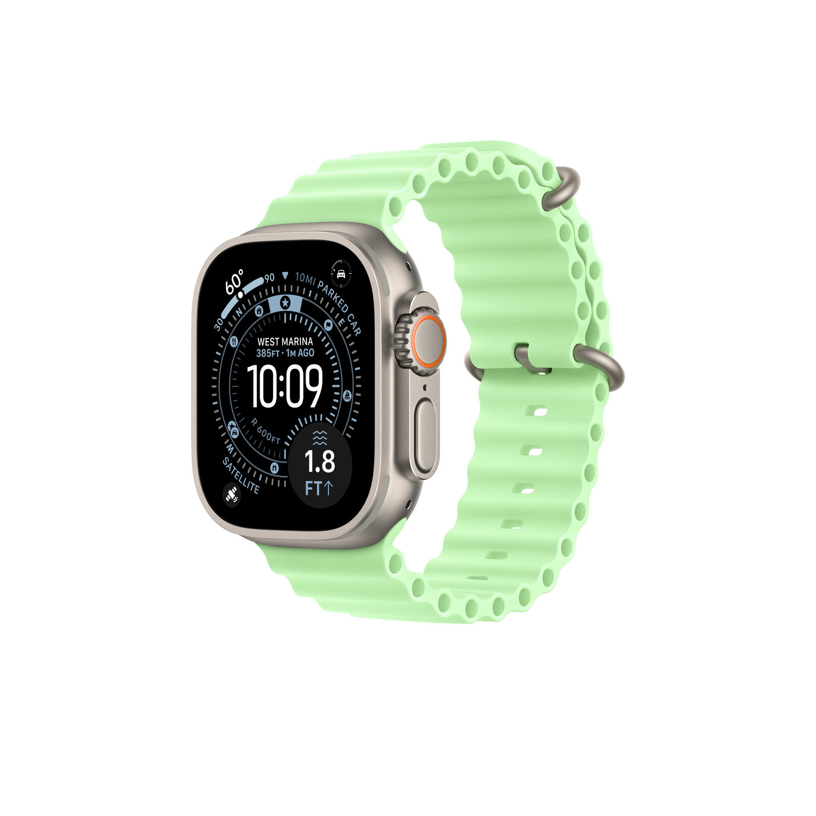 Apple Watch 49mm Green Ocean Band natural Titan