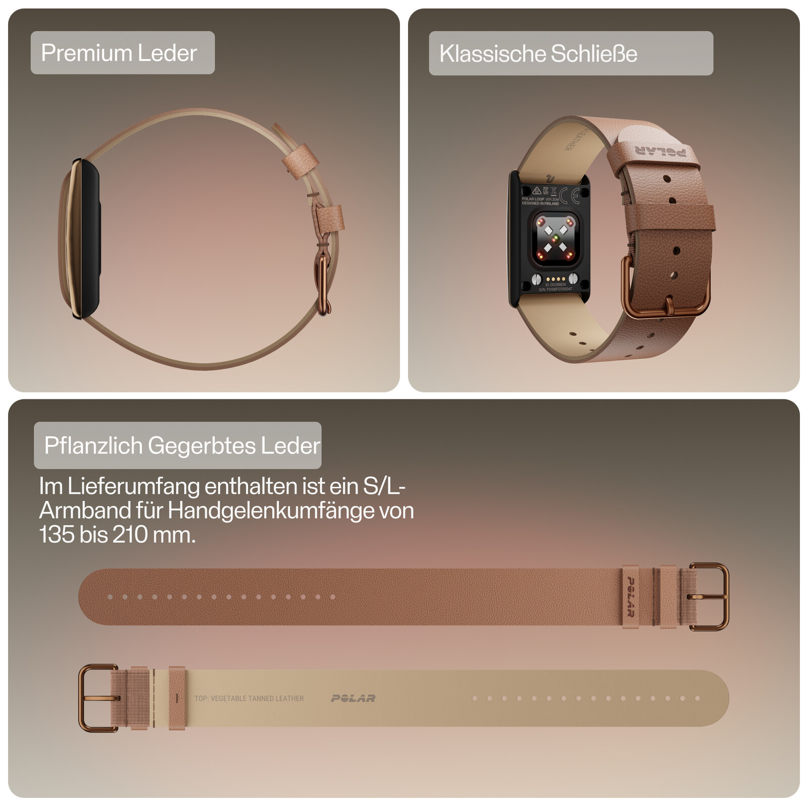 Polar WB Loop Gen2 Band Leder Brown S-M