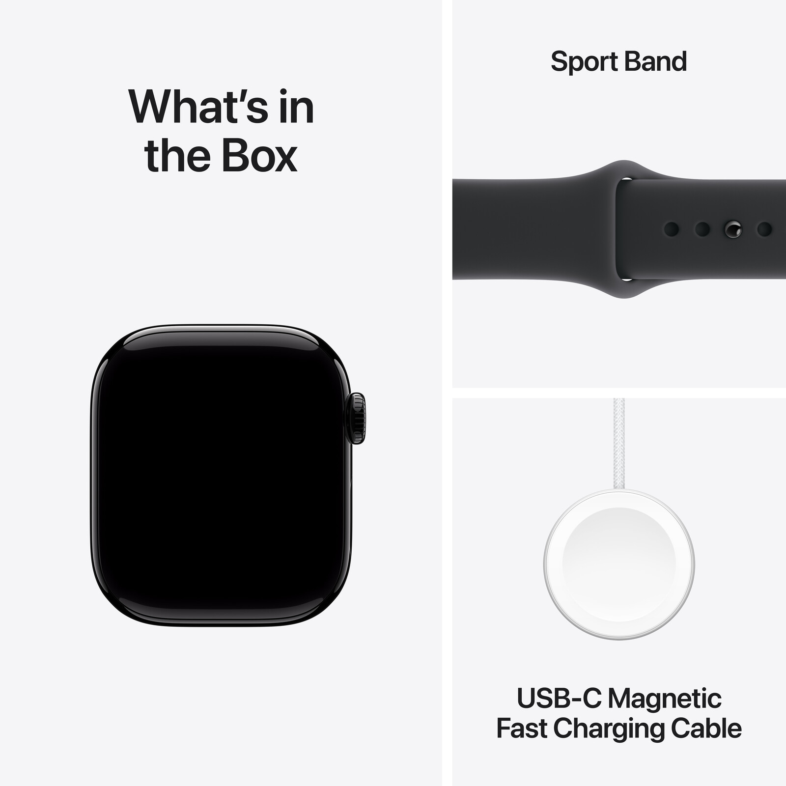Apple Watch S11 GPS 42mm Jet Black Alu Case + Black Sport M/L
