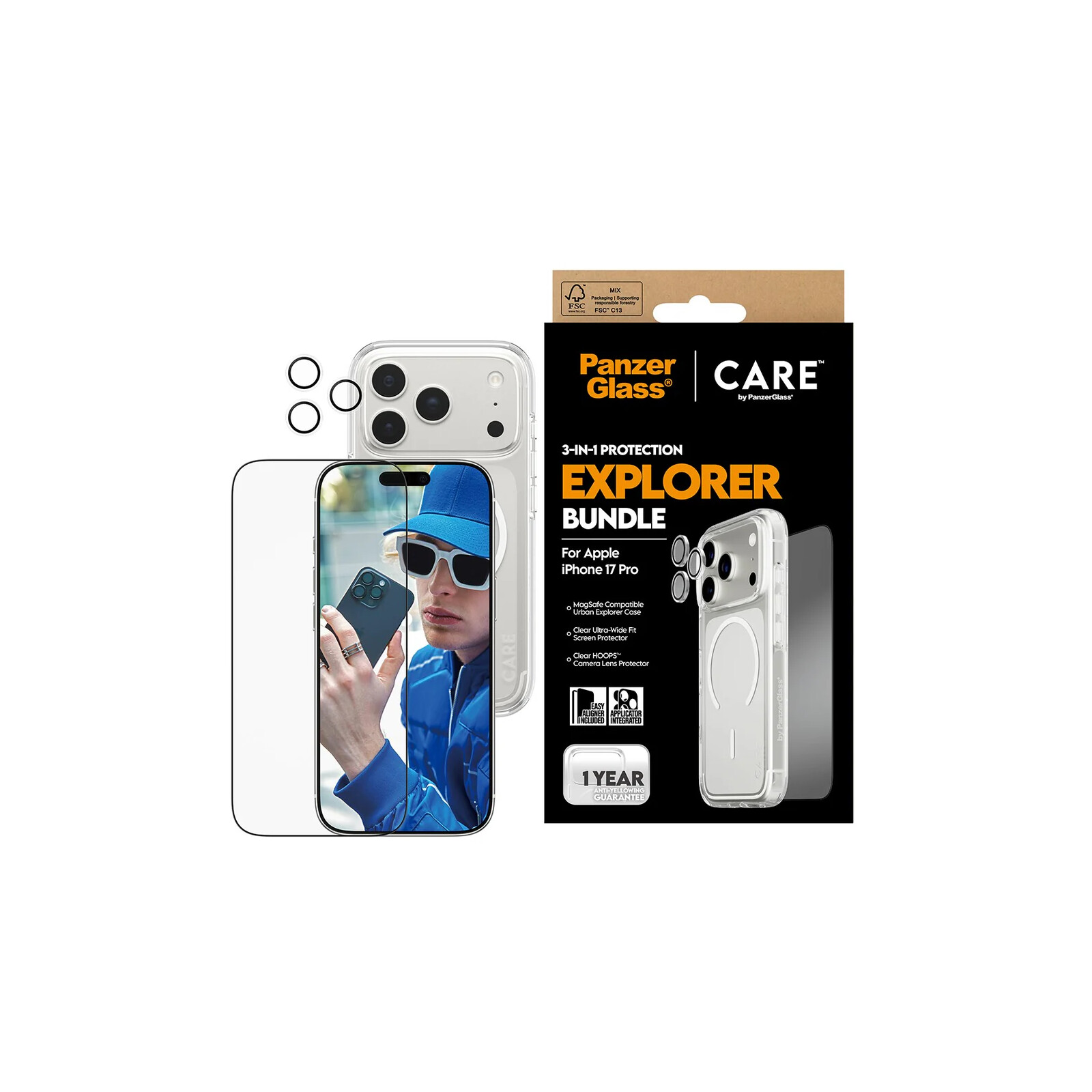 PanzerGlass CARE 3-in-1 Flagship Explorer iPhone 17 Pro