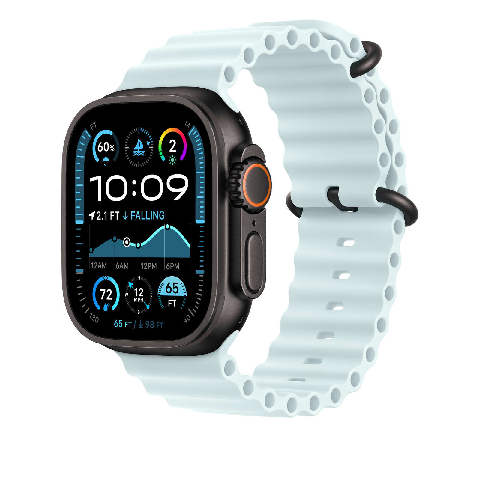 Apple Watch 49mm Oceanarmband Verl&auml;gerung kristallblau