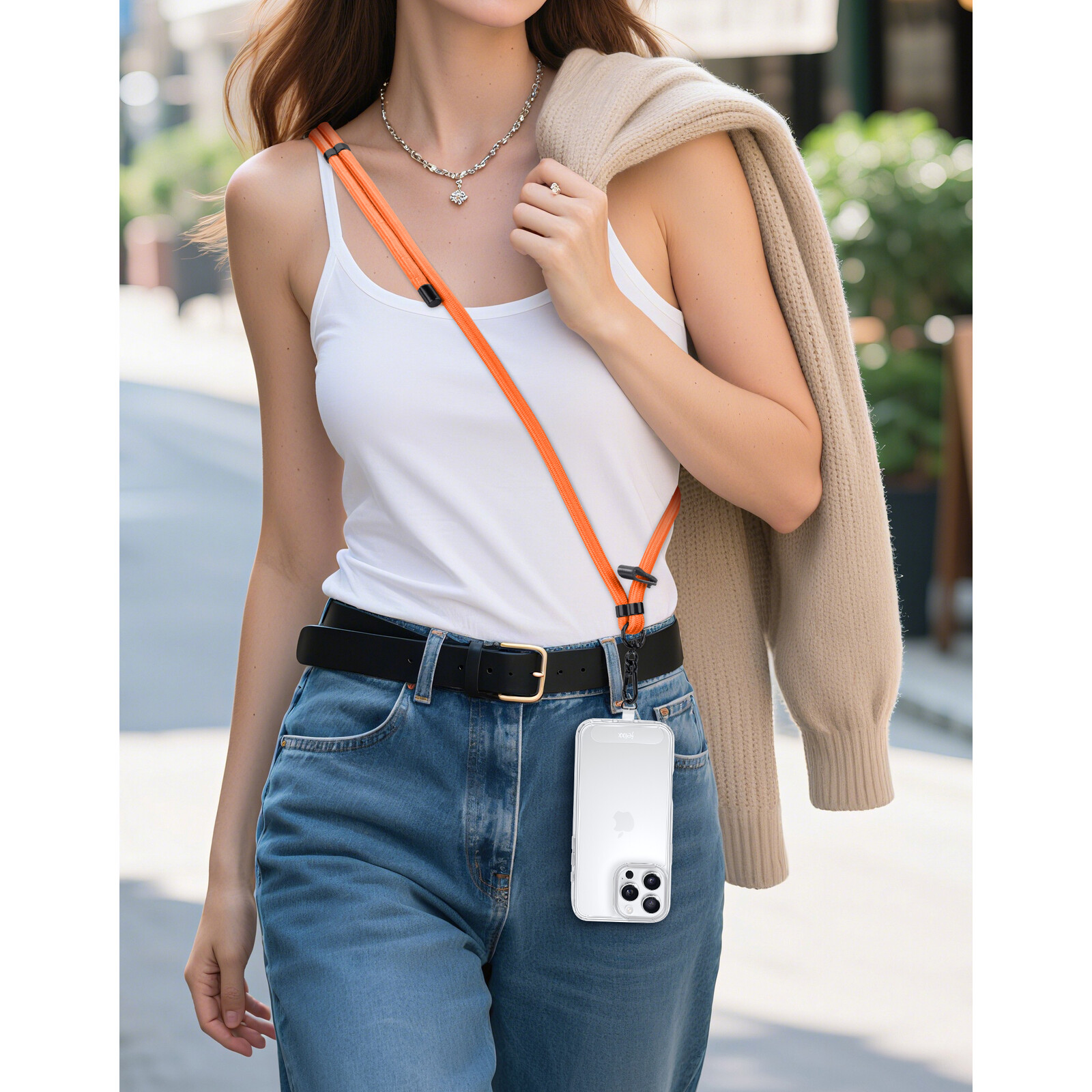 felixx Smartphone-Lanyard Nylon orange LANG bis 90cm
