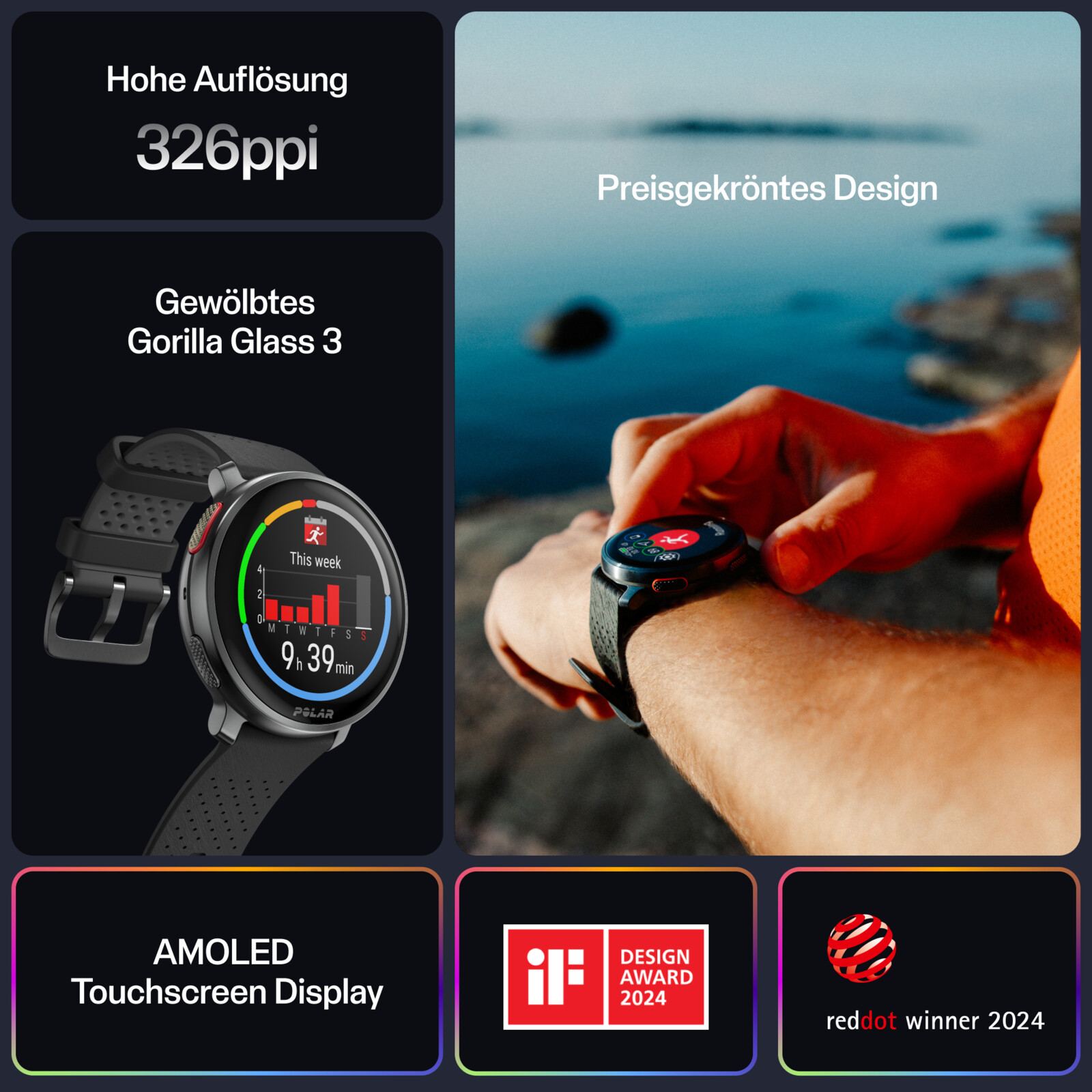 Polar Vantage V3 black/black S-L inkl. HR