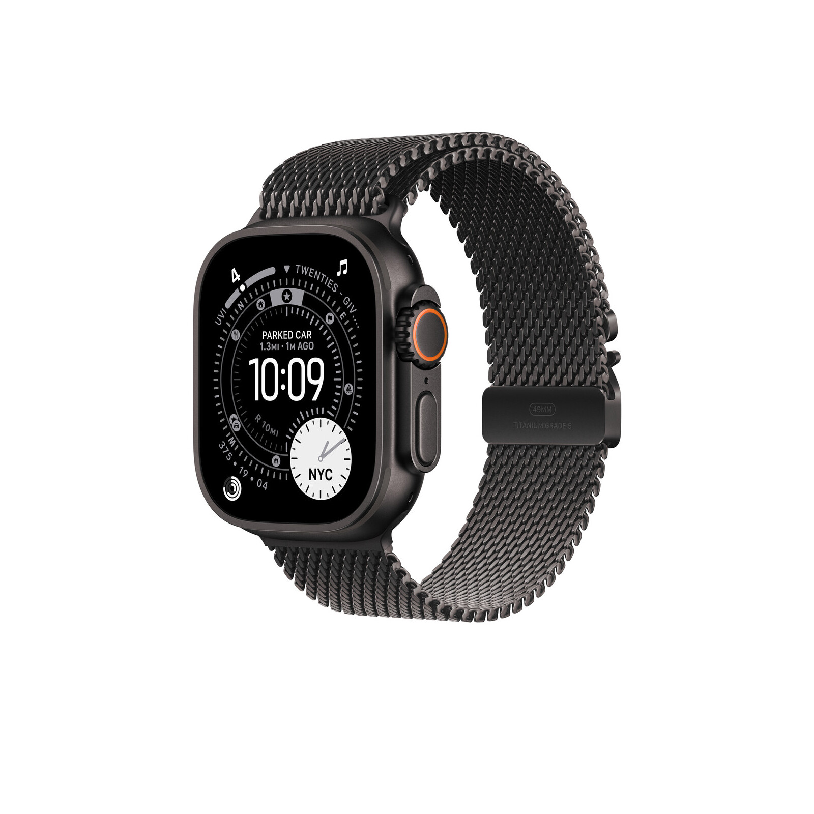 Apple Watch 49mm Black Titan Milanaise Loop L