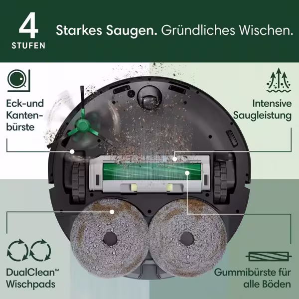 iRobot Roomba 105 Combo Plus Roboter schwarz