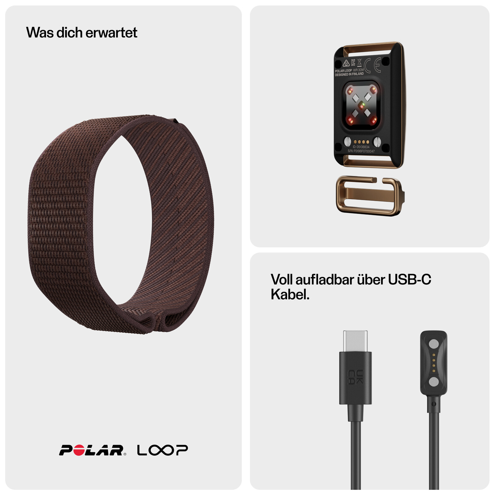 Polar Loop Tracker ohne Display Brown Copper