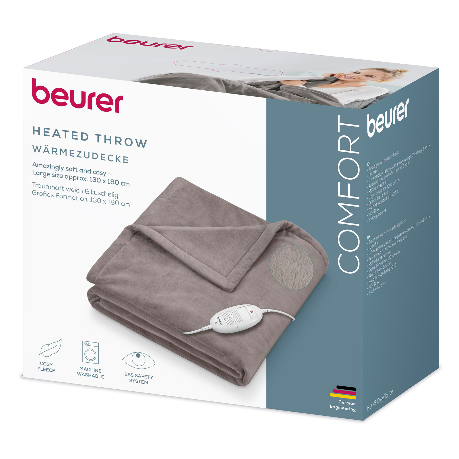 Beurer Wärmedecke HD 75 Cosy Taupe