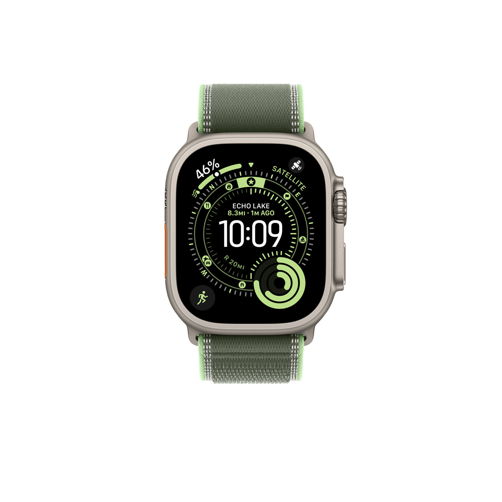 Apple Watch 49mm Green/Neon Trail Loop M/L natural Titan
