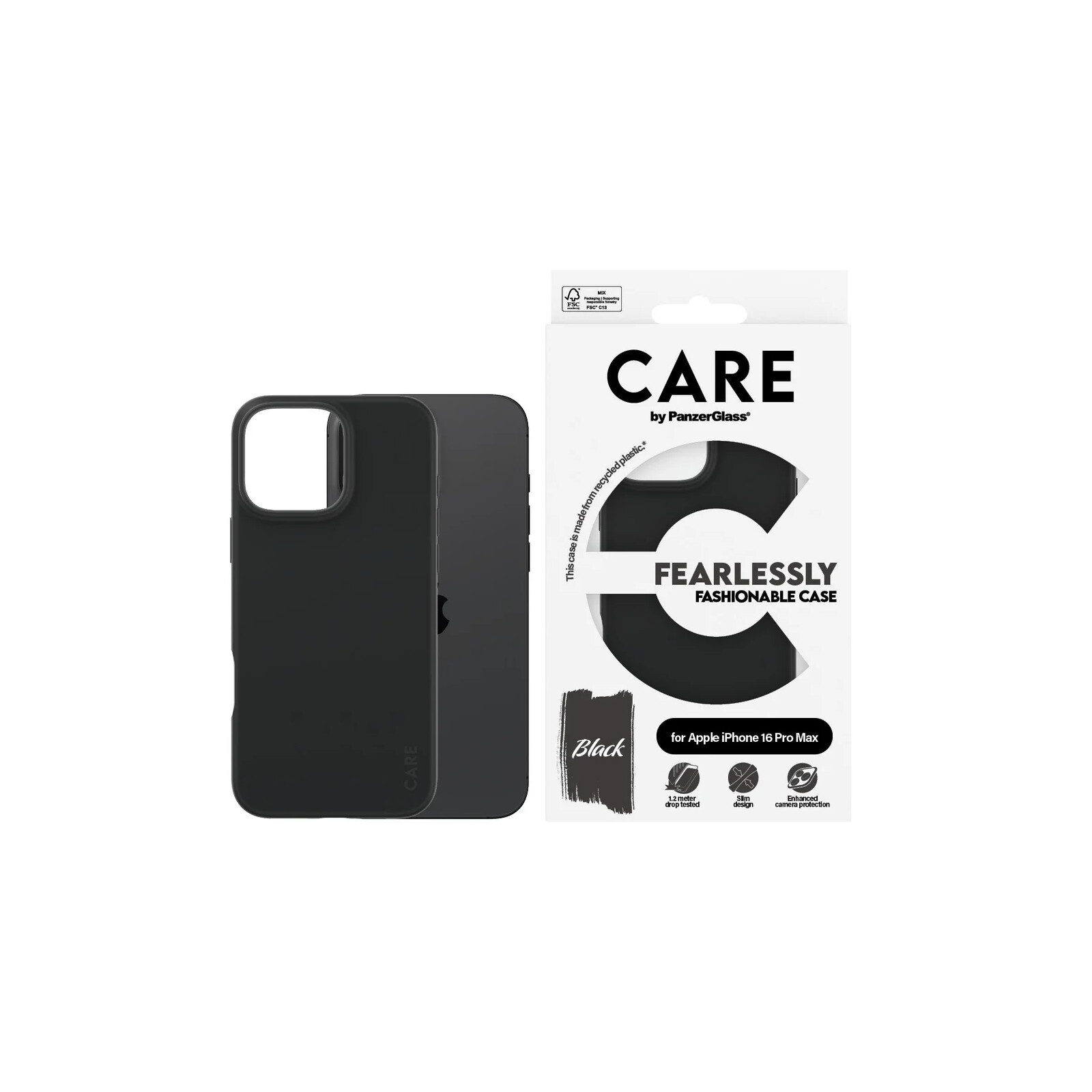 Care Back Cover Fashion Apple iPhone 16 Pro Max schwarz