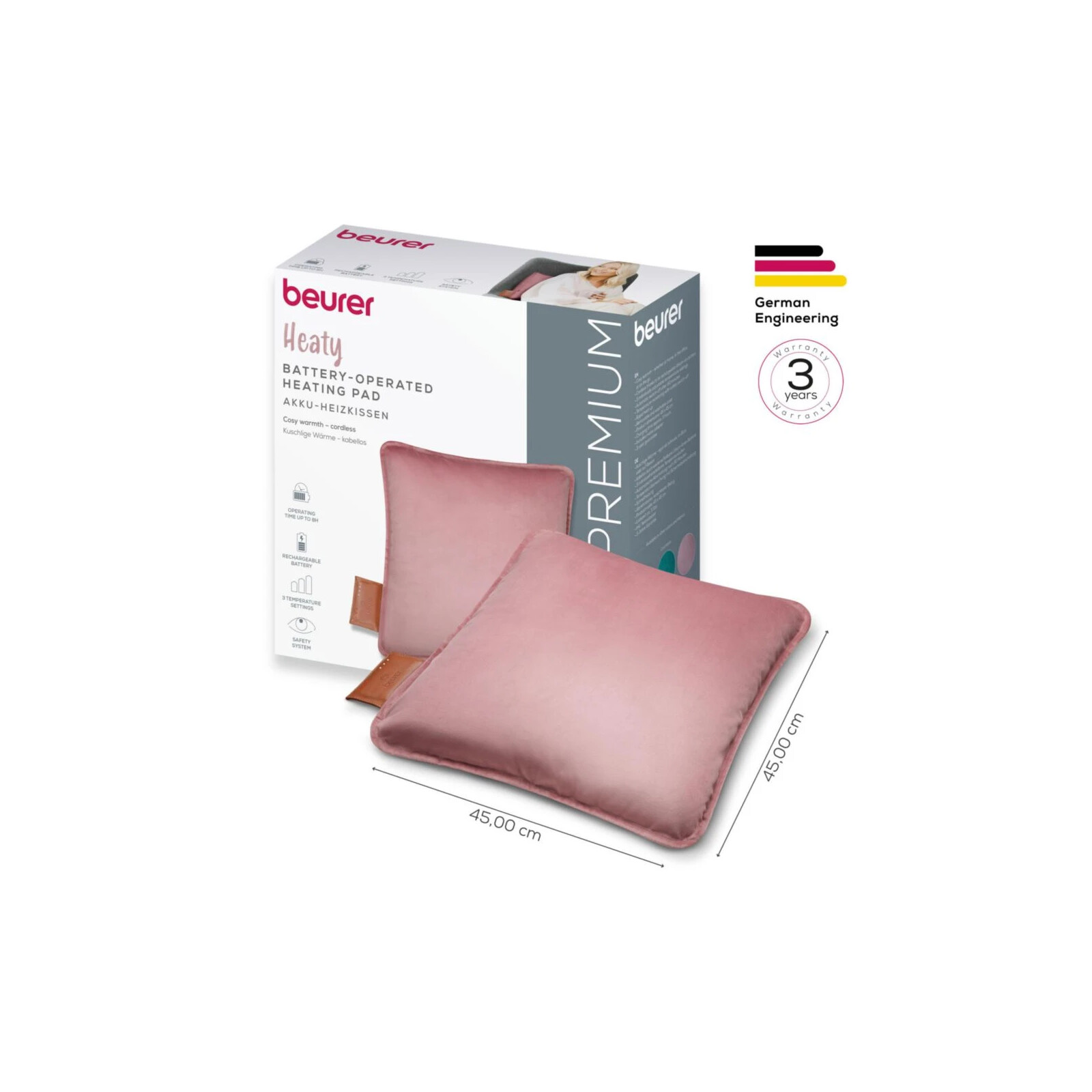 BEURER HK 77 Akku-Heizkissen blush-rose