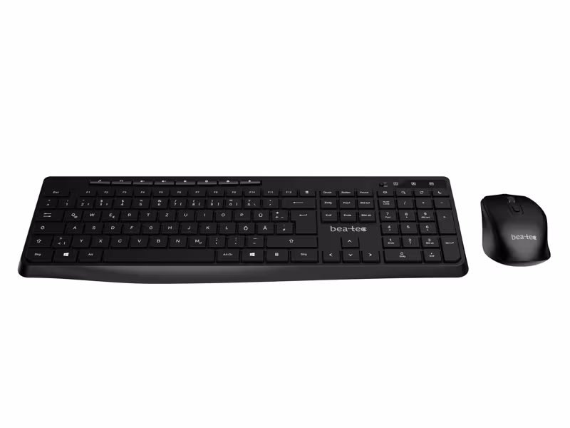 Beatec 2,4-GHz-Funk-Tastatur- und Maus-Set Black