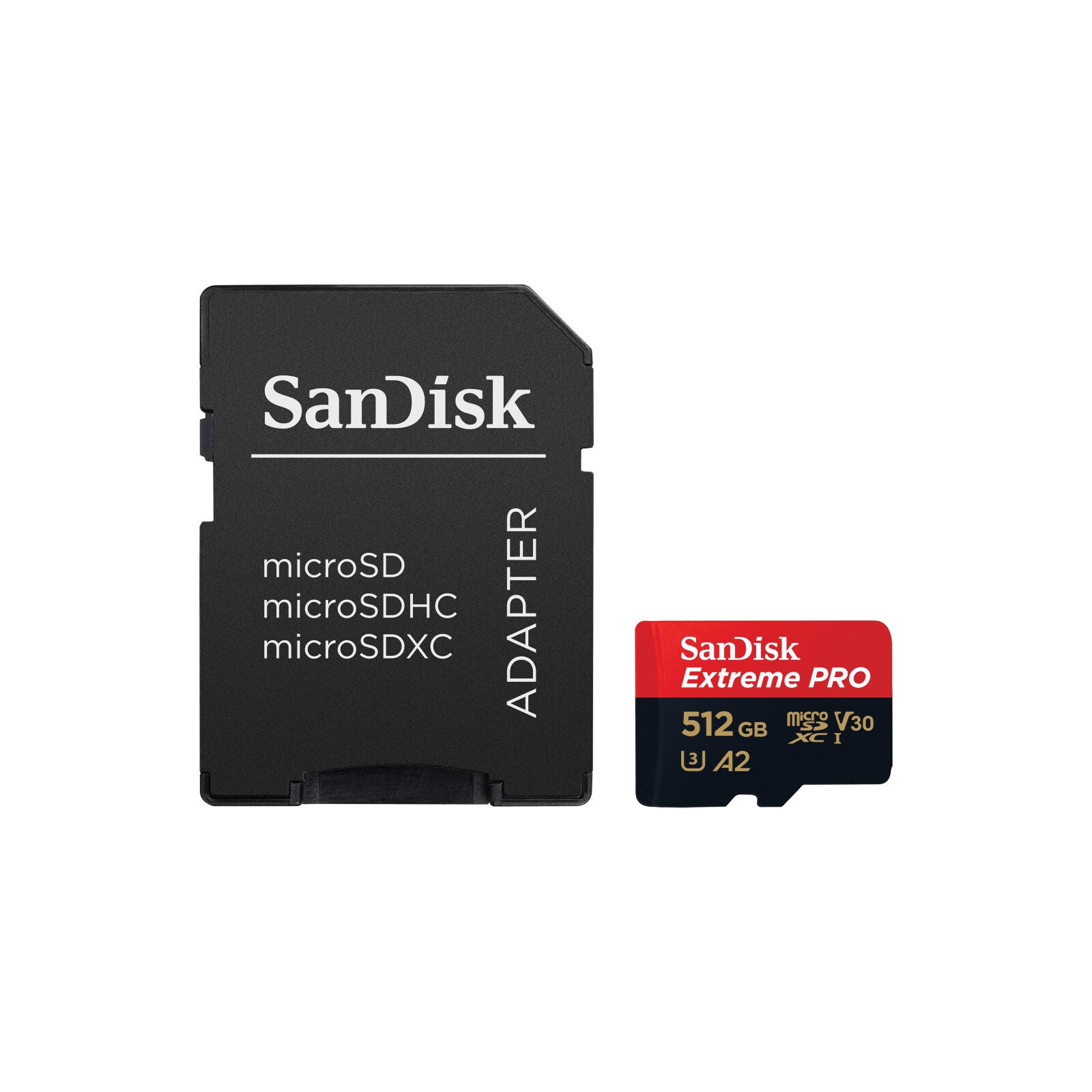 SanDisk mSDXC 512GB Extreme Pro A2 V30 200MB/sek Kit