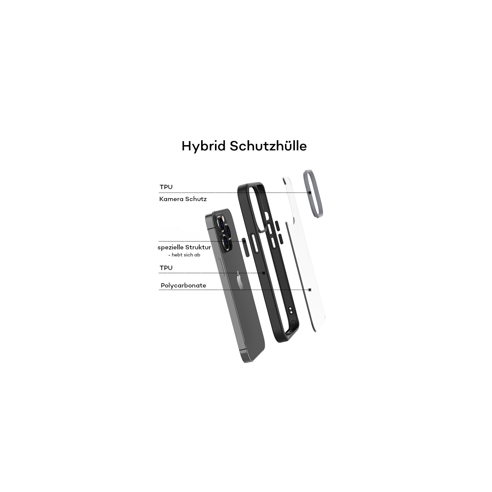 Felixx Back Hybride Apple iPhone 13 Pro schwarz/clear