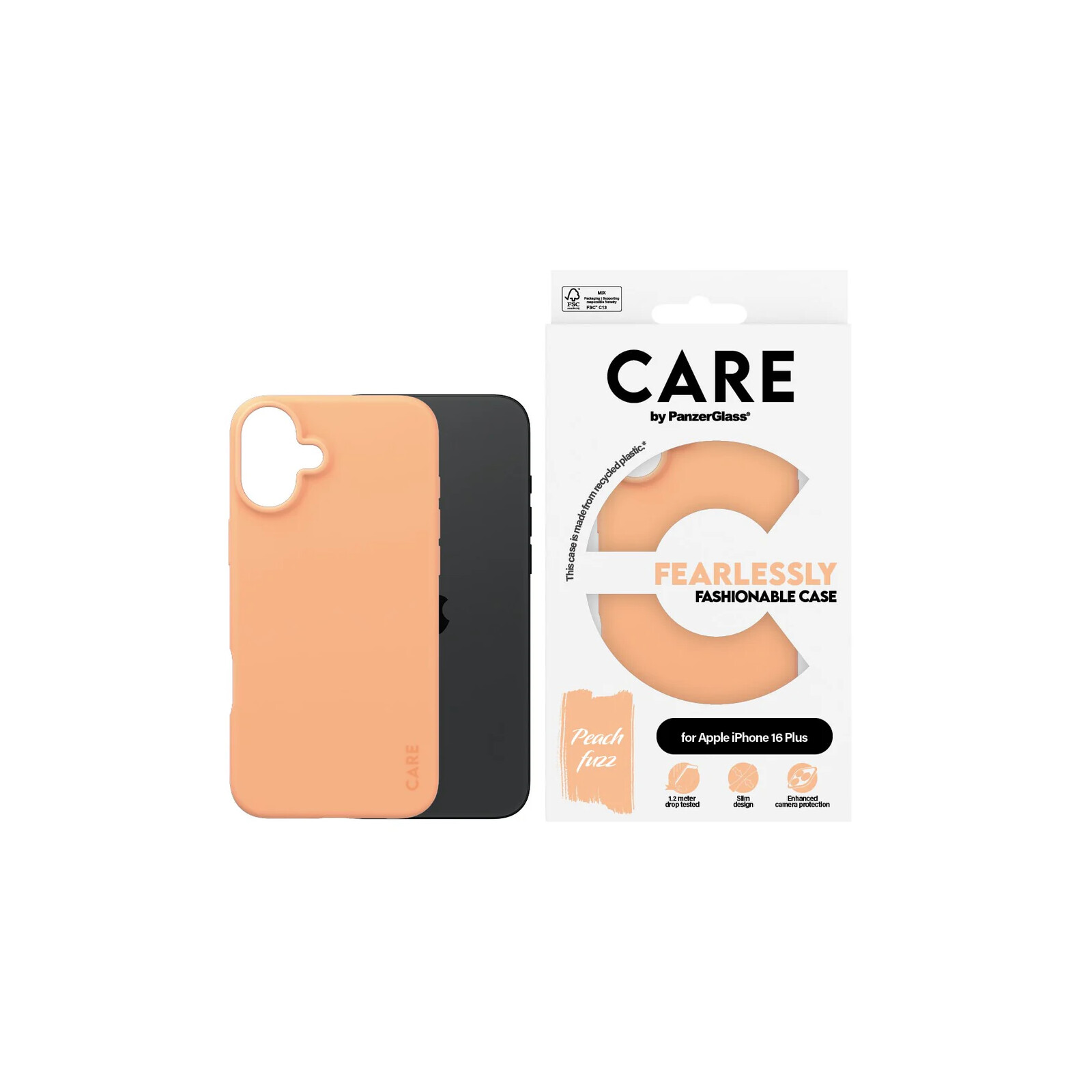 Care Back Cover Fashion Apple iPhone 16 Plus peachy