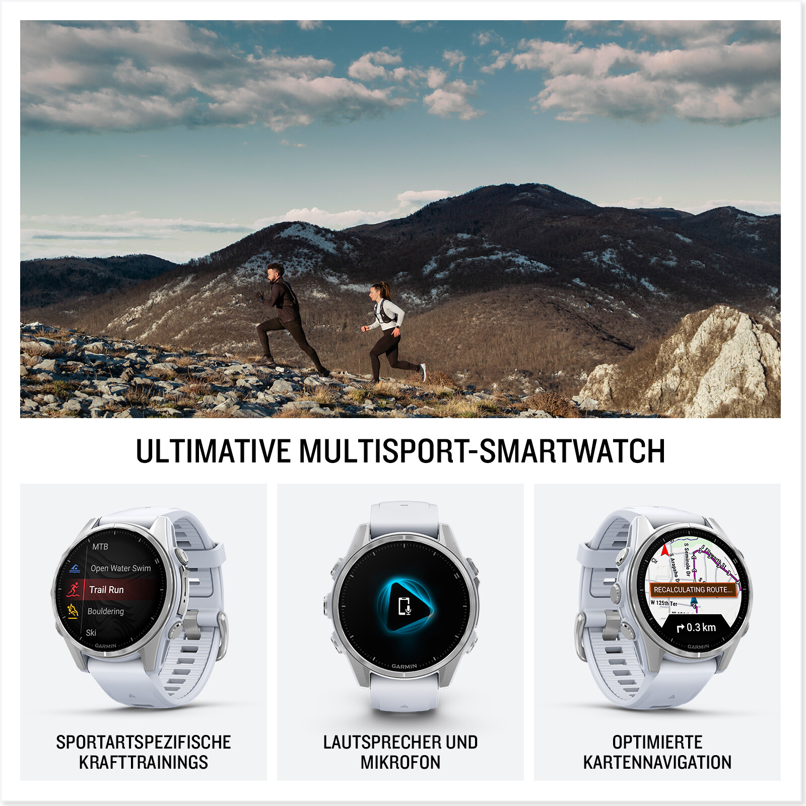 Garmin Fenix 8 43mm steinwei&szlig;/silber