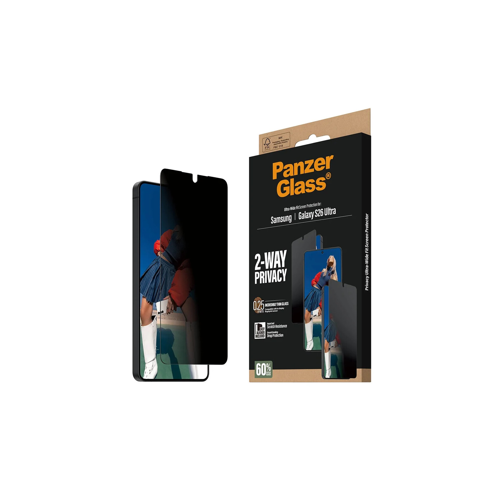 PanzerGlass Glas 2-Way Privacy Samsung Galaxy S26 Ultra
