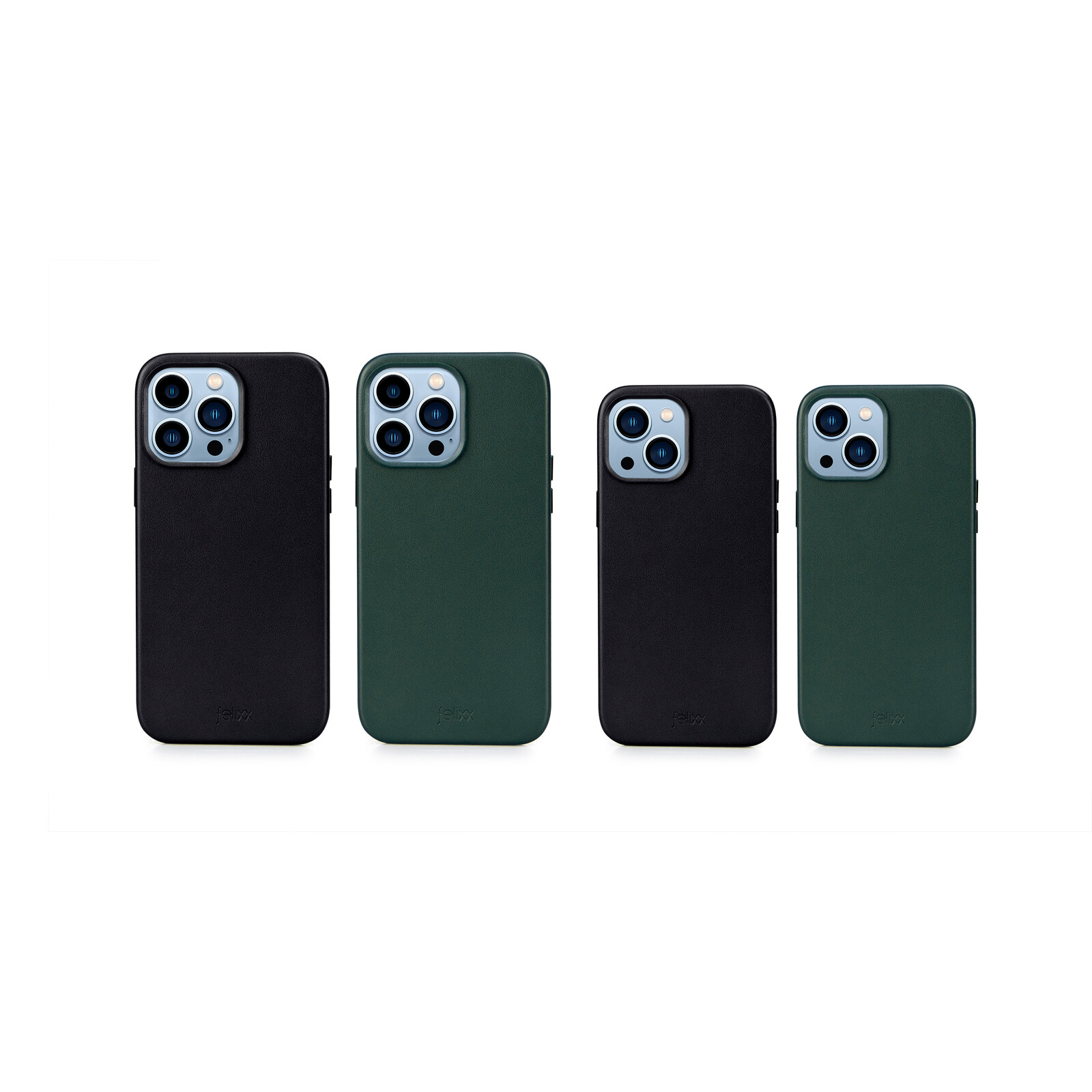 Felixx Back Cover Leder Apple iPhone 15 Pro dunkelgr&uuml;n