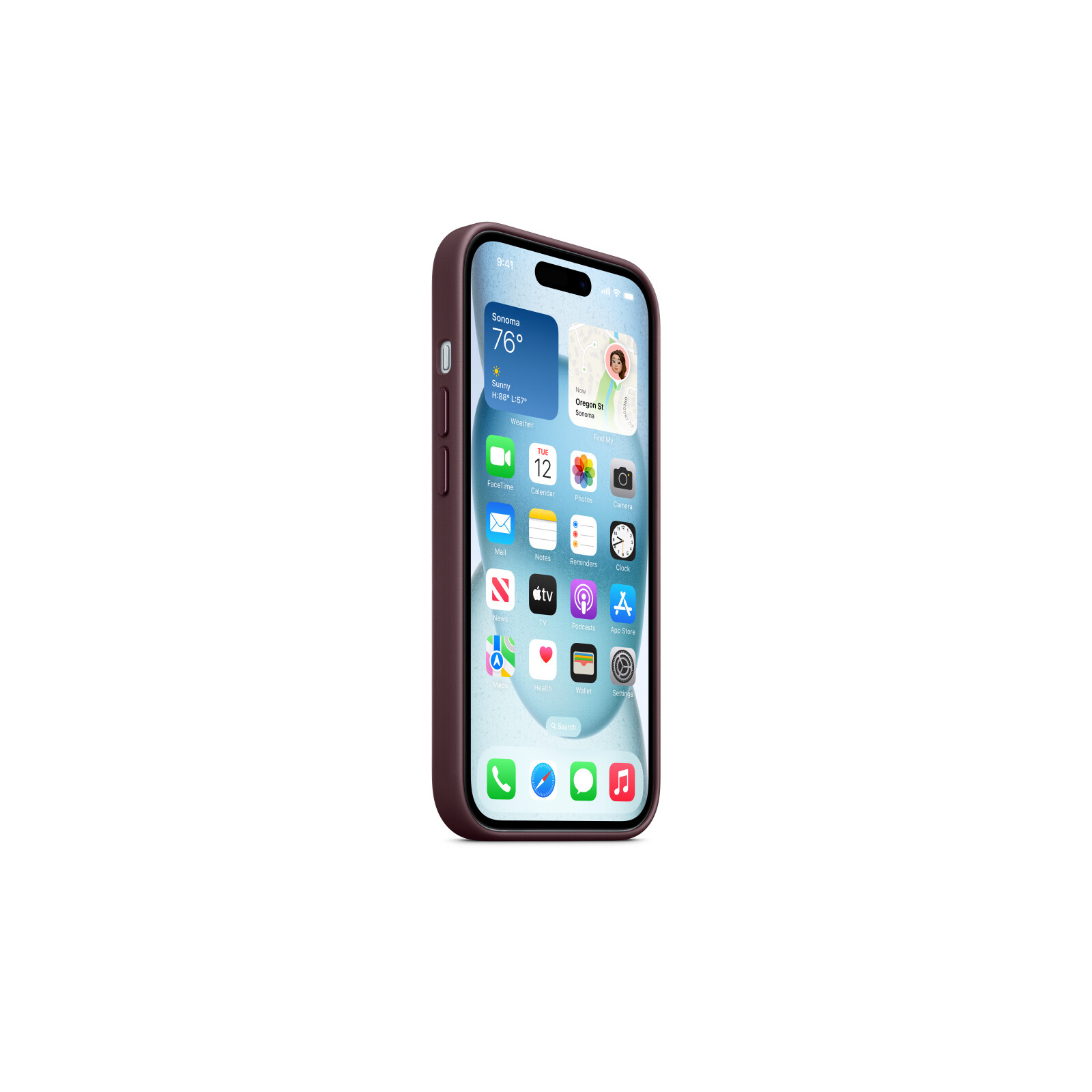 Apple iPhone 15 FineWoven Case mit MagSafe mulberry