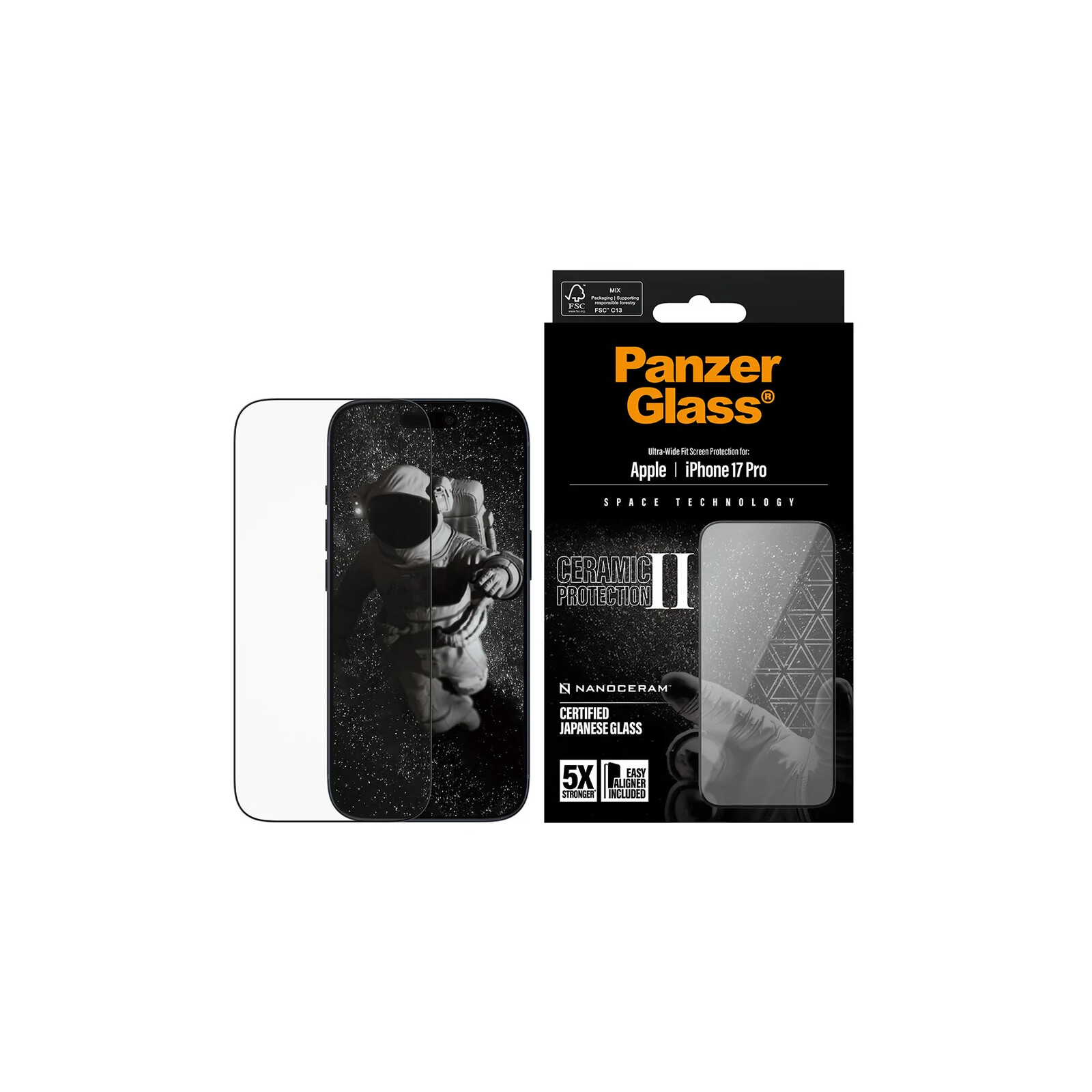 PanzerGlass Ceramic II Screen Protector iPhone 17 Pro