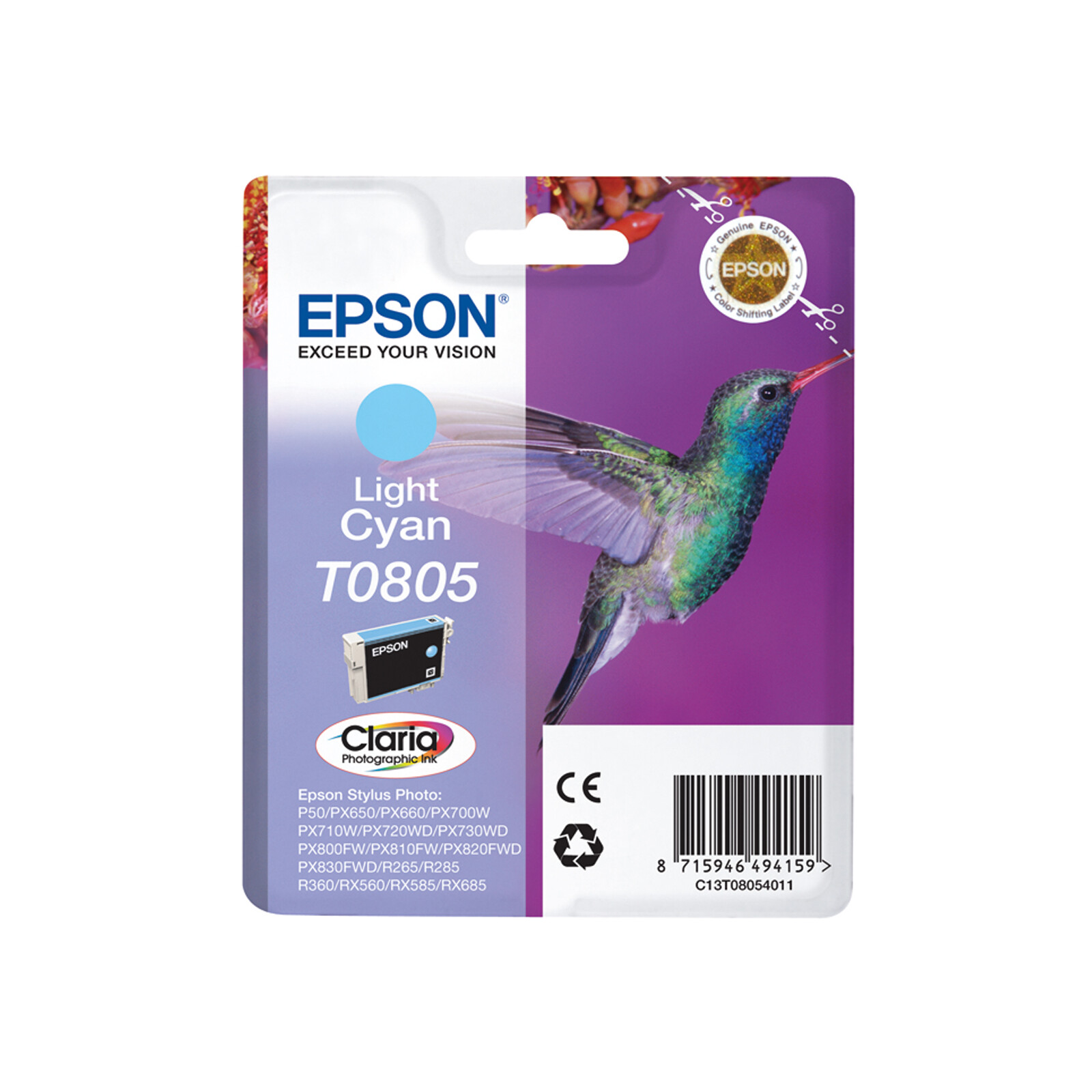 Epson T0805 Tinte Photo Light Cyan 7,4ml