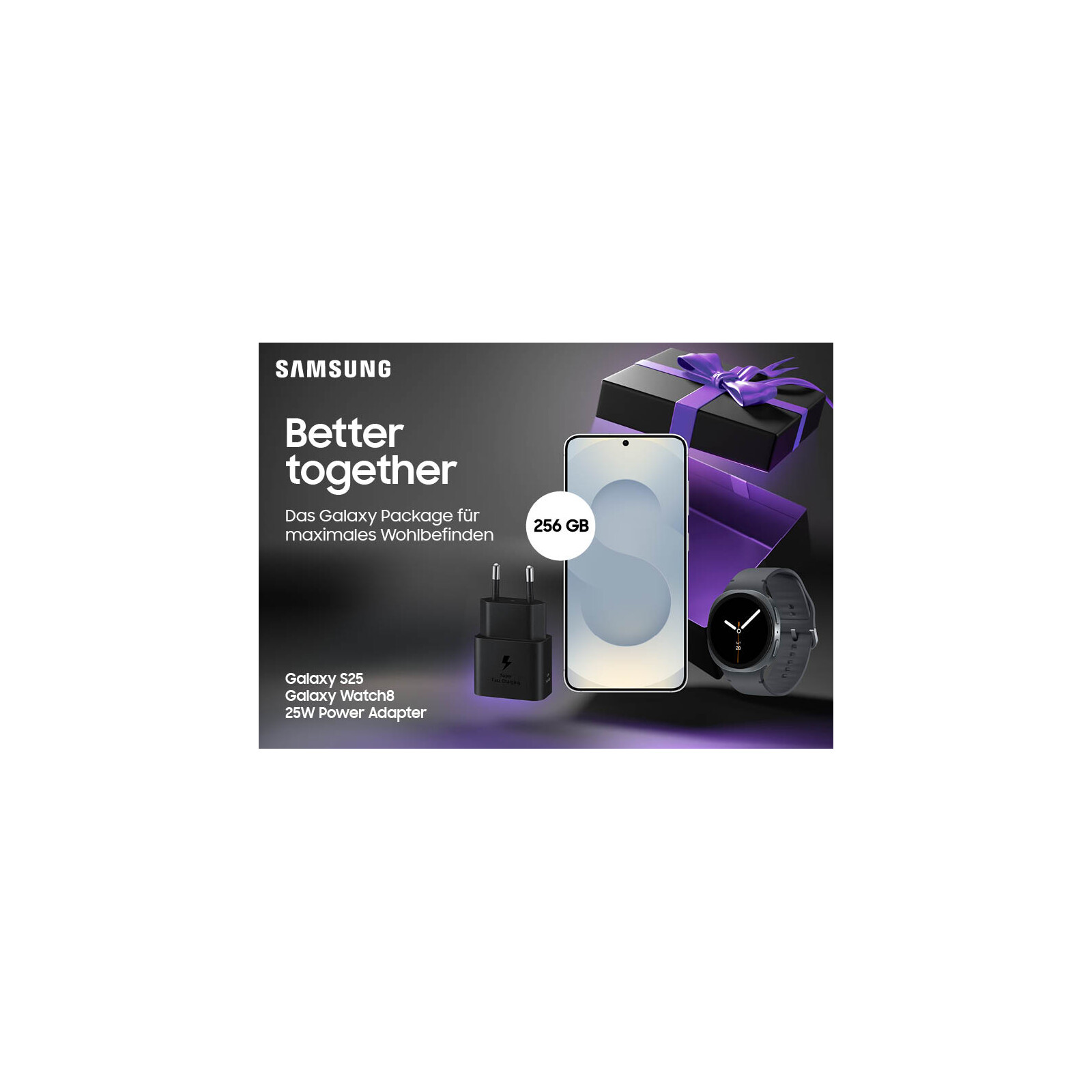 Samsung Bundle S25 256GB + Watch8 40mm + 25W