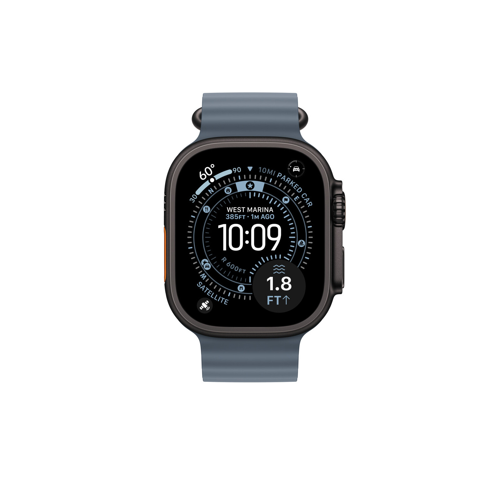 Apple Watch 49mm Anchor Blue Ocean Band Verlängerung Black Titan