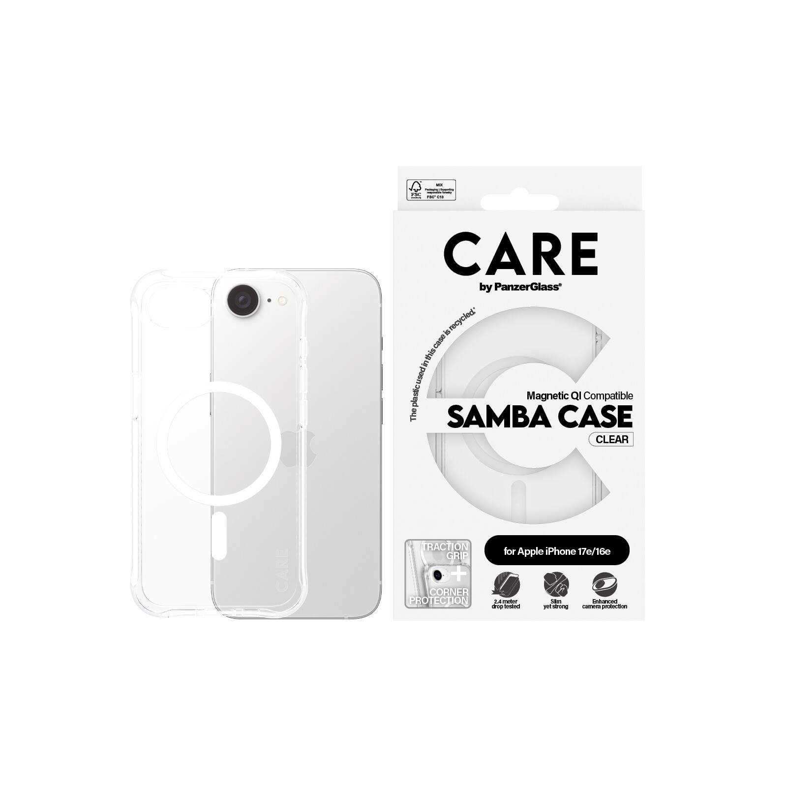 PanzerGlass Case CARE Samba Clear MagSafe iPhone 17e