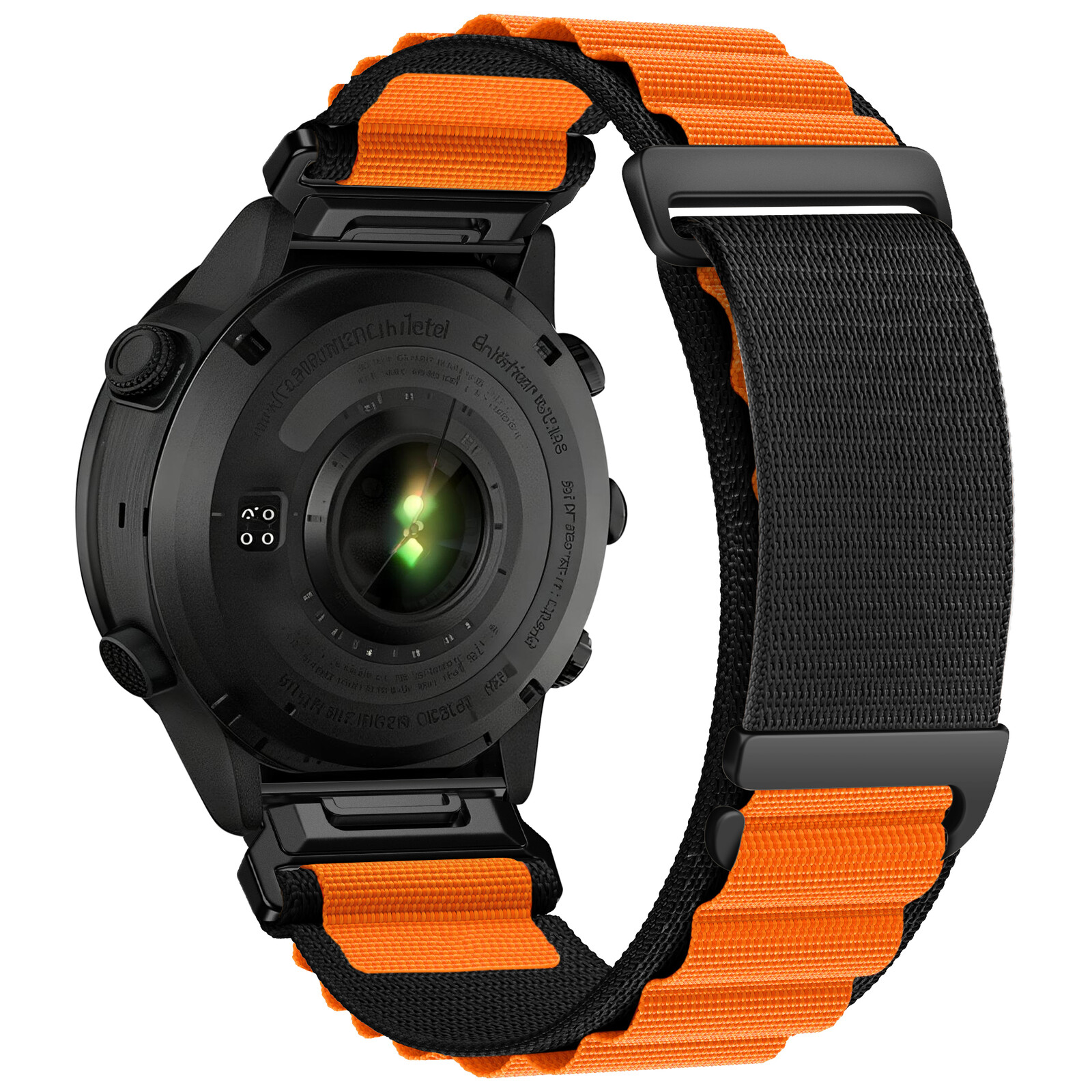 Felixx Smartwatcharmband Nylon Black/Orange-Garmin Q.Fit 20mm
