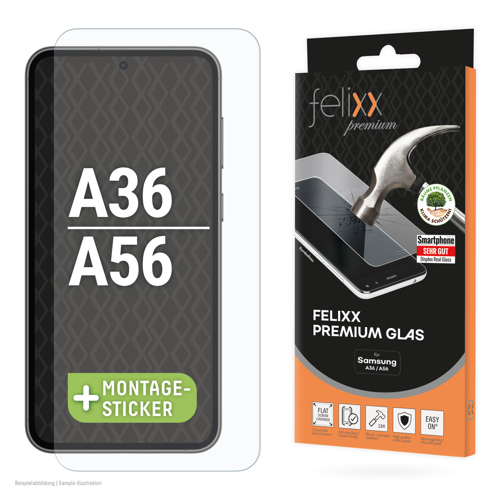 felixx Premium Glas Case friendly Samsung Galaxy A36/A56