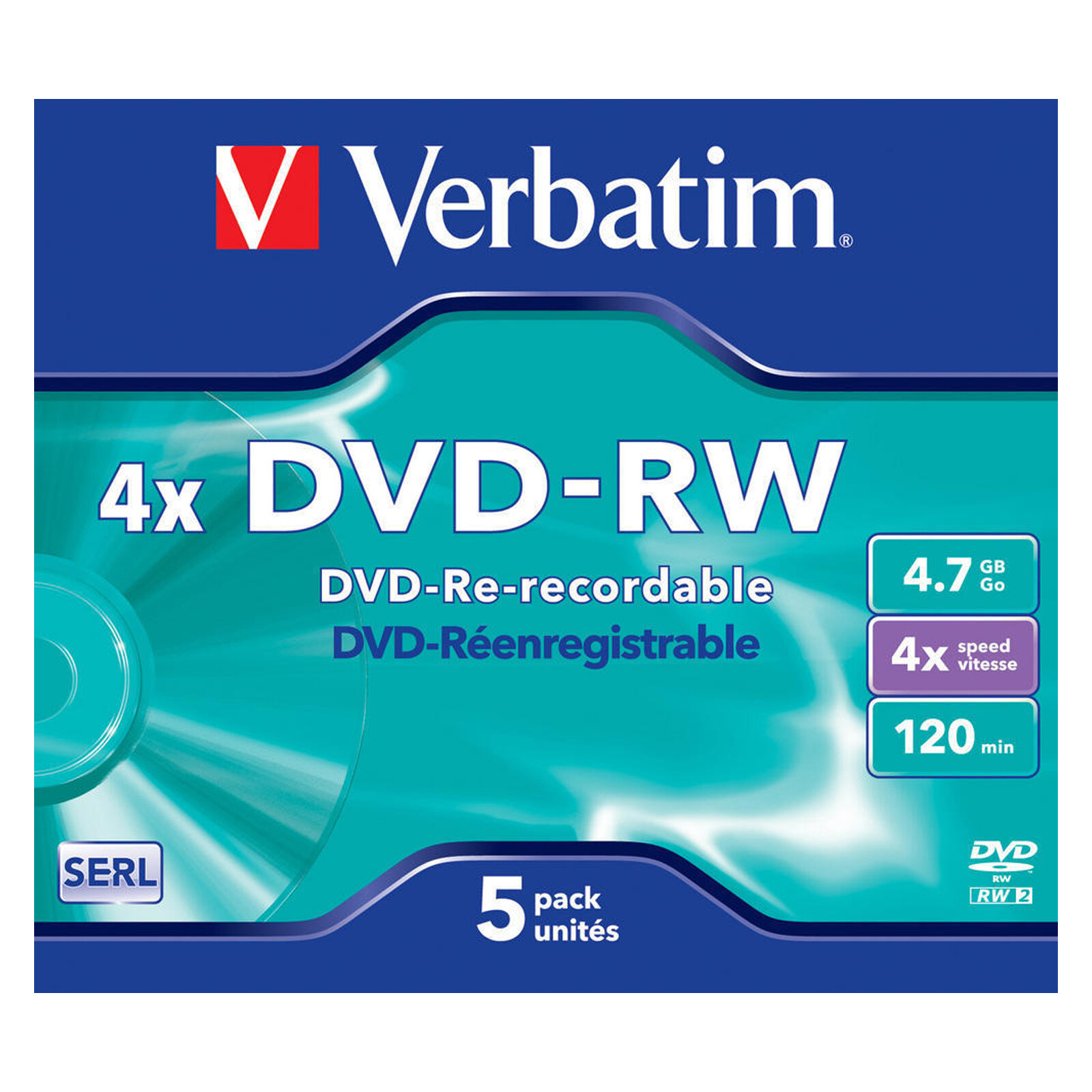 Verbatim DVD-RW 4,7GB 4x JC 5er