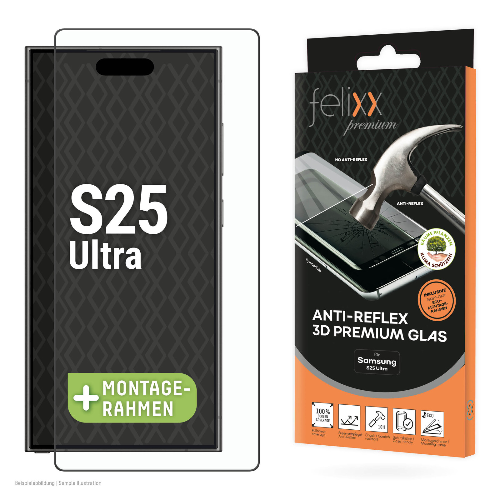
felixx 3D Premium-Glas Anti-Reflex Samsung Galaxy S25 Ultra
