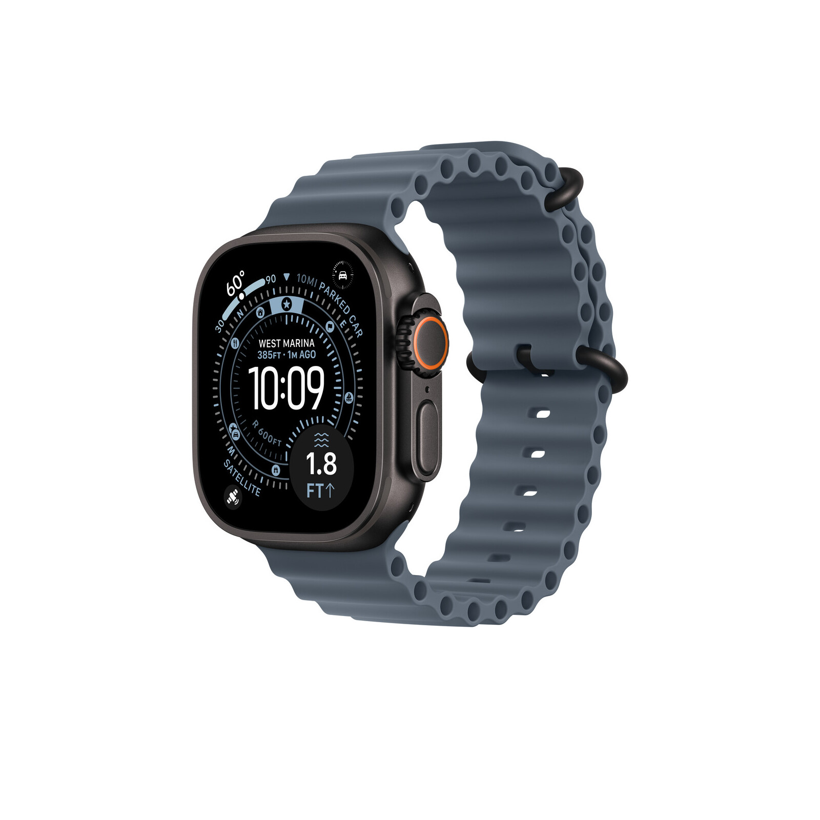 Apple Watch 49mm Anchor Blue Ocean Band Verlängerung Black Titan