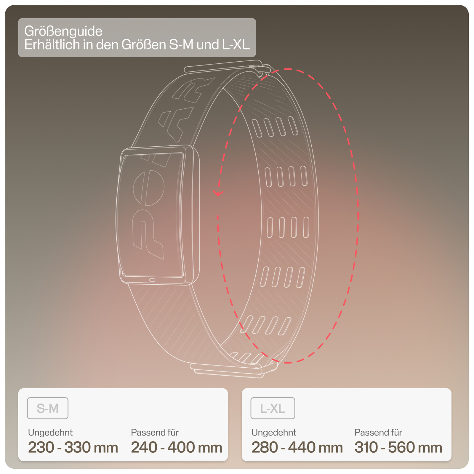 Polar Loop Oberarmband Grey L-XL