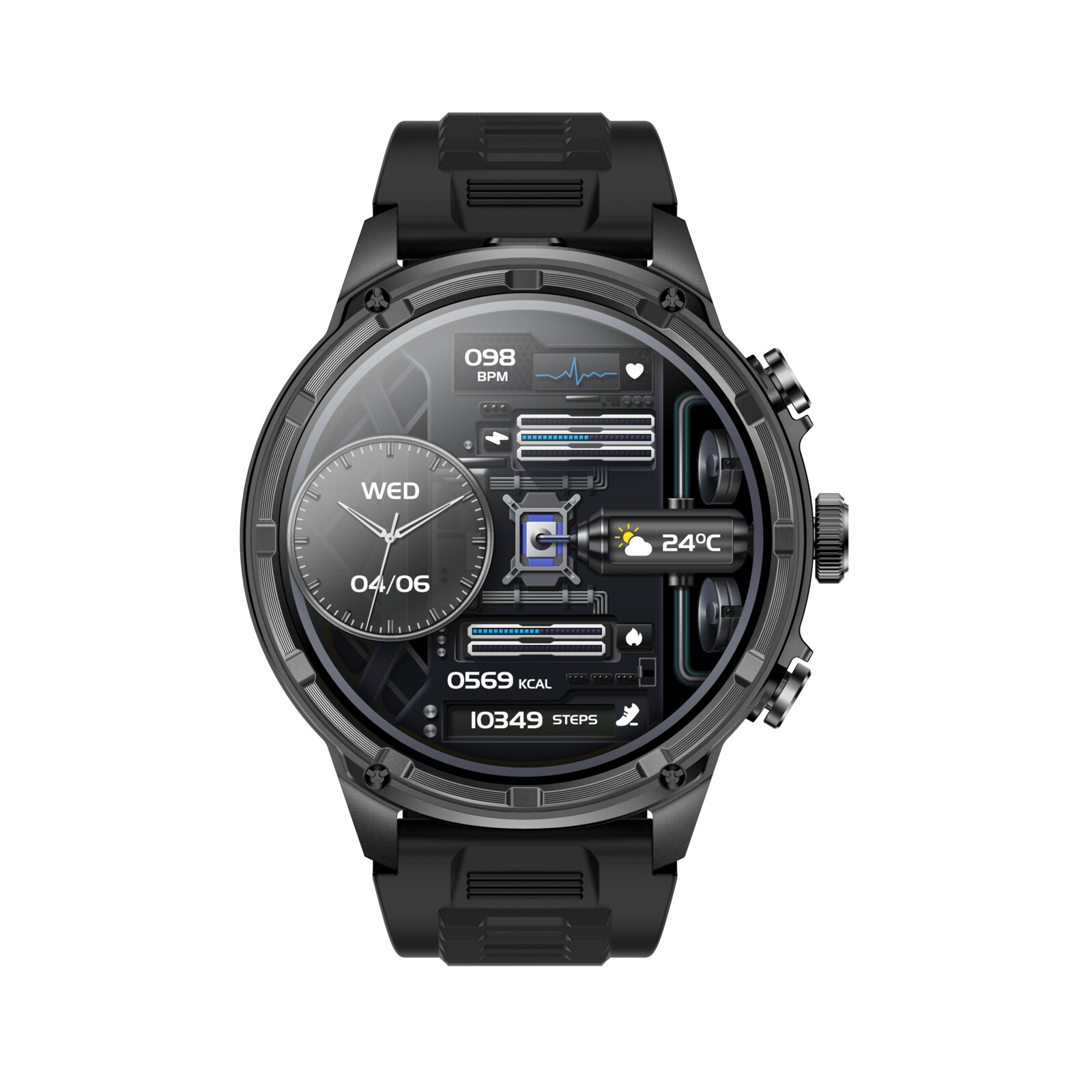 felixx Smartwatch F99G, HD 1.85, GIANT, black