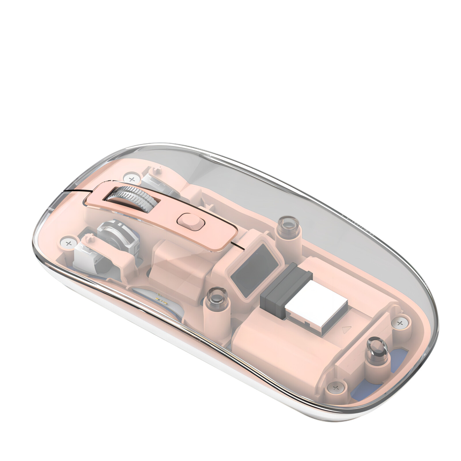 Beatec Wireless Mouse Ghost 3 - transparent pink mit LED