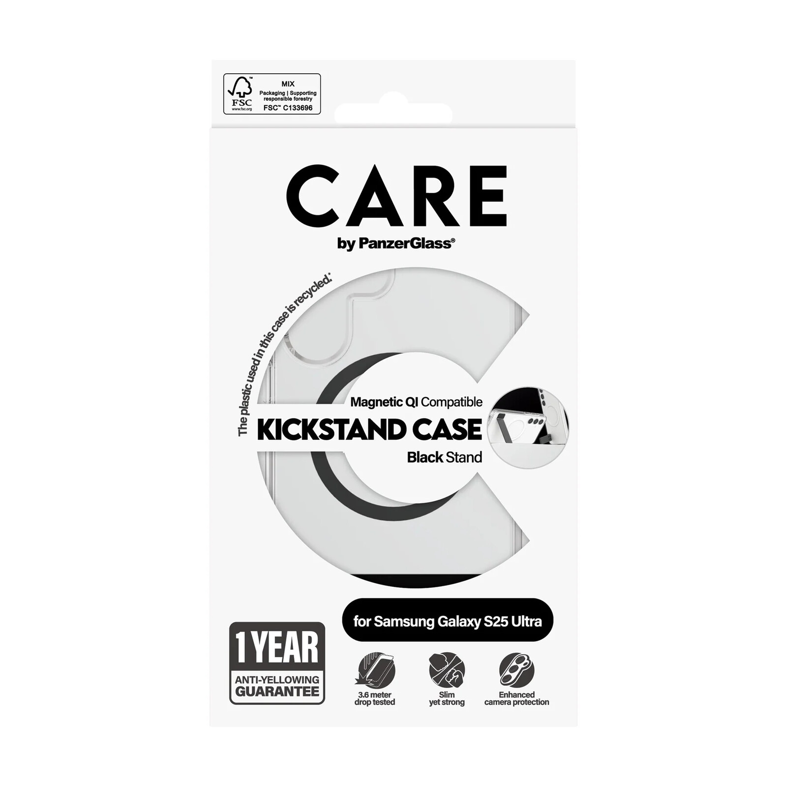 CARE PanzerGlass Case Transparent Kickstand S25 Ultra