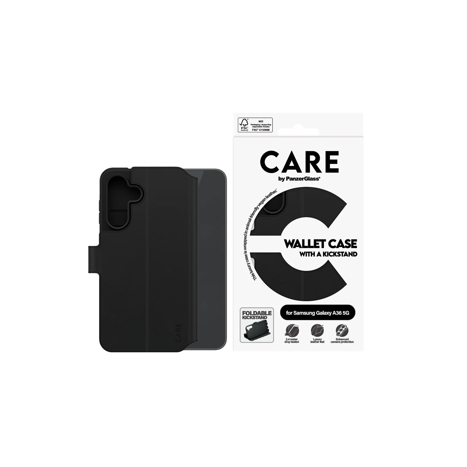 PanzerGlass CARE Wallet Case Kickstand Samsung Galaxy A36 5G