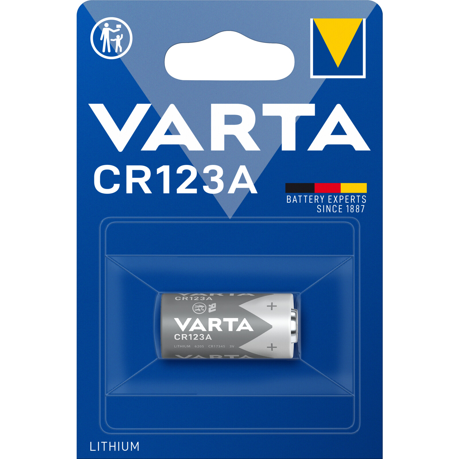 Varta 6205 CR123A Lithium Cylindrical 3V