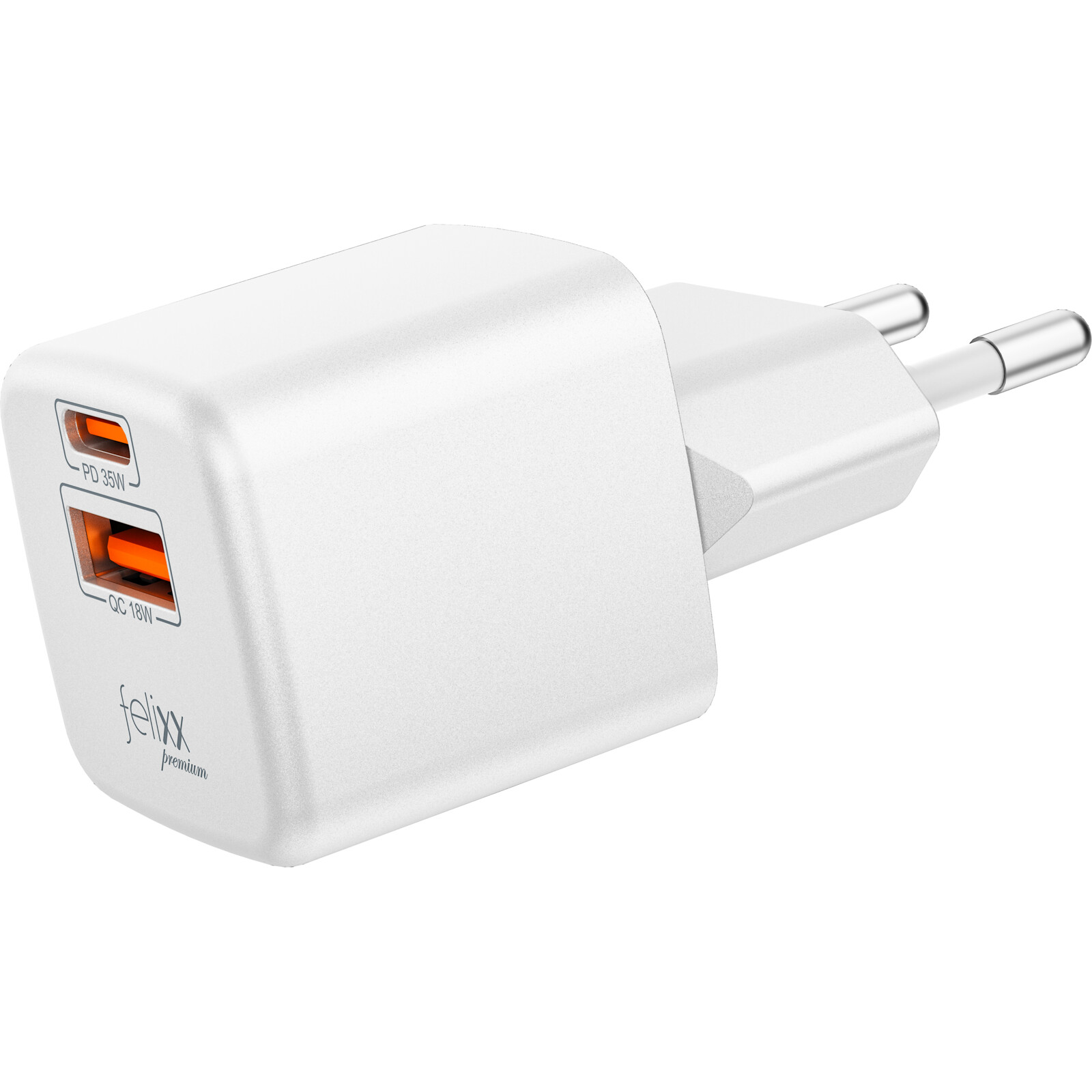 Felixx Lader 35W Mini GaN PD, USB-C+USB-A White