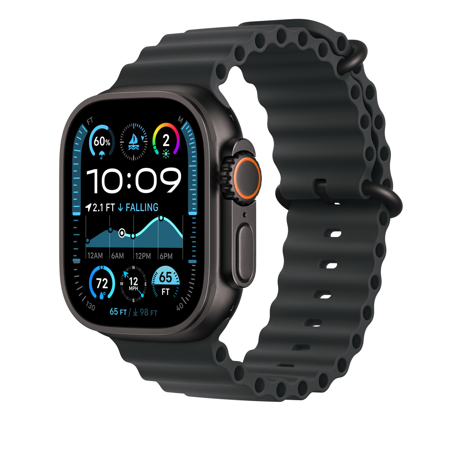 Apple Watch 49mm Oceanarmband Verl&auml;ngerung schwarz