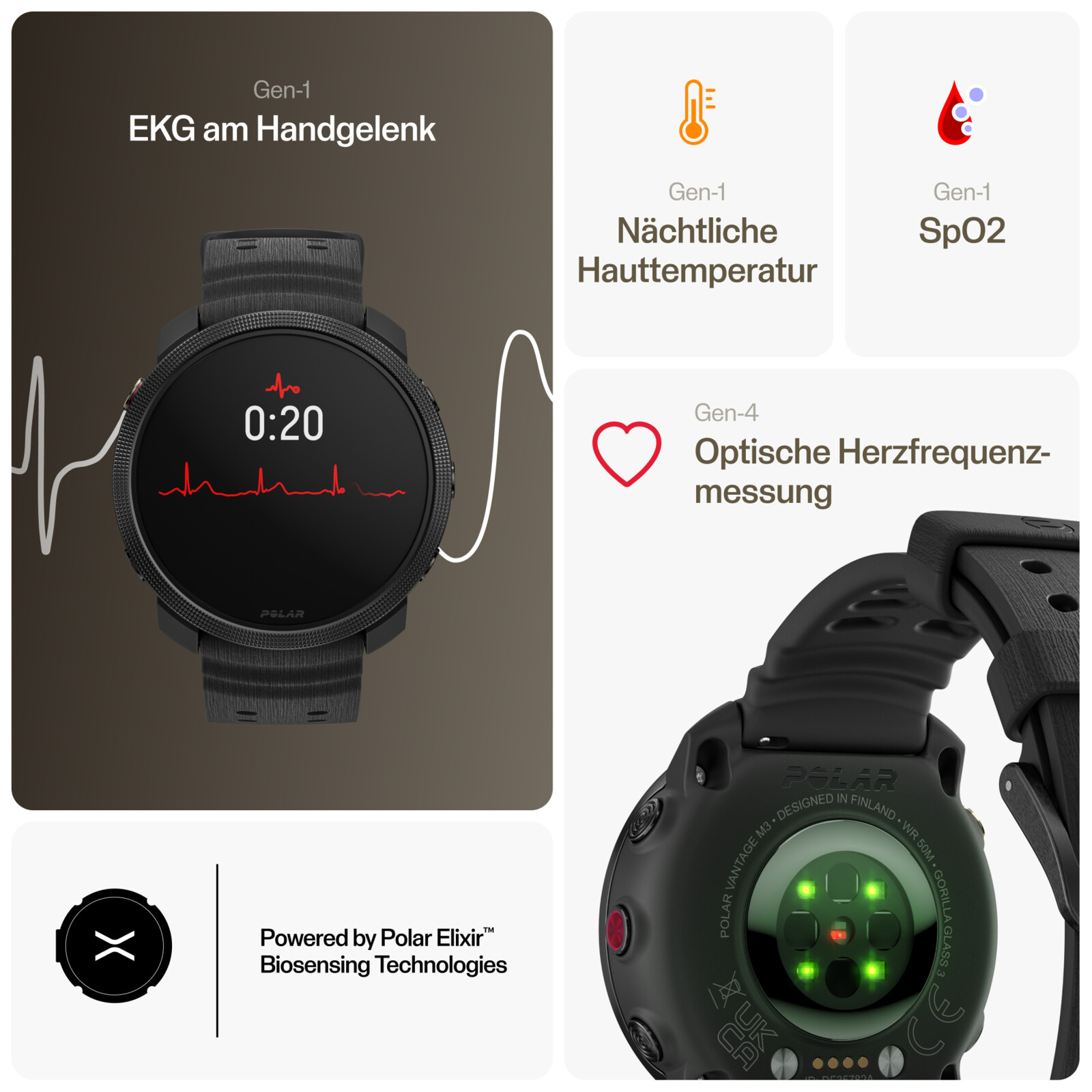 Polar Vantage M3 S-L schwarz