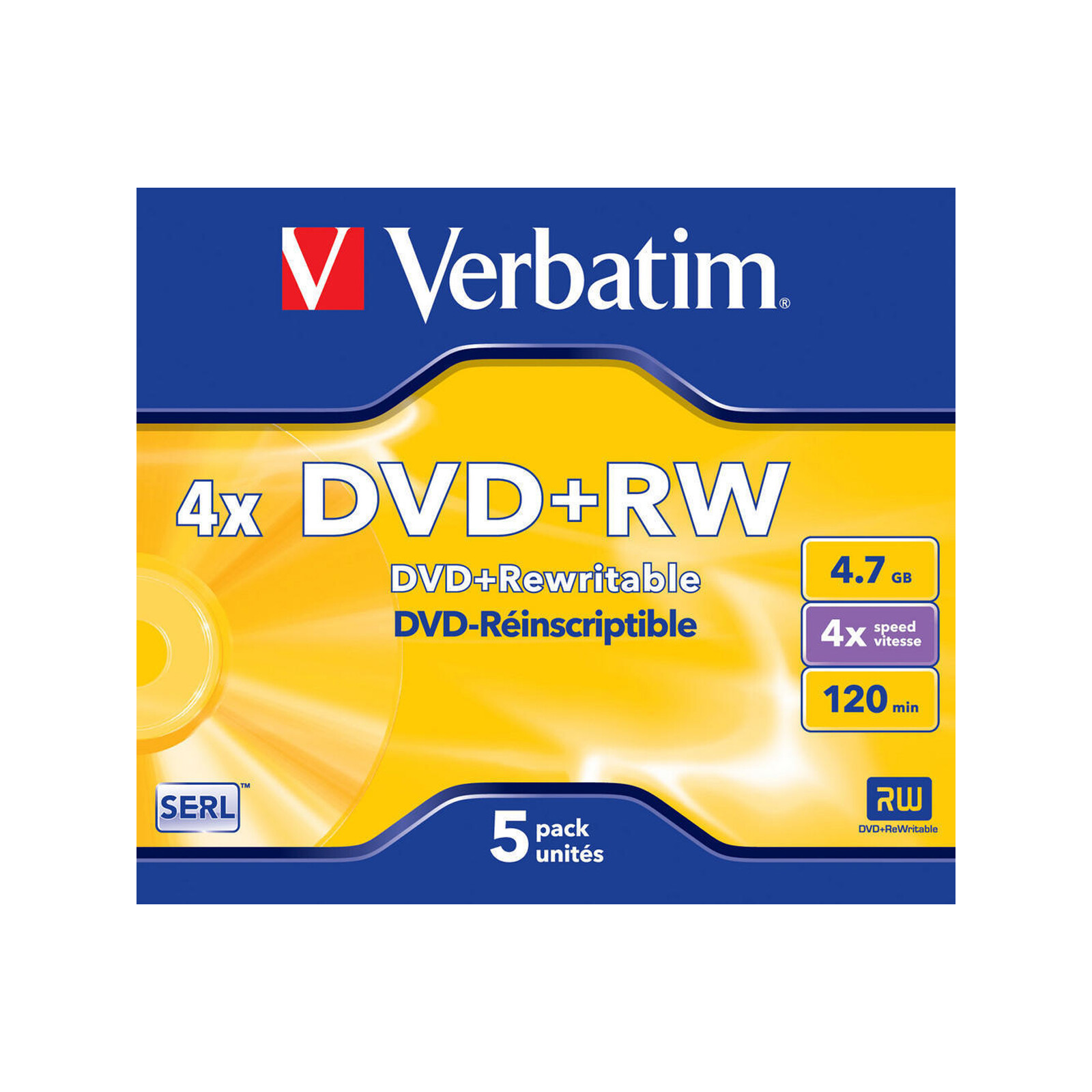 Verbatim DVD+RW 4,7GB 4x JC 5er