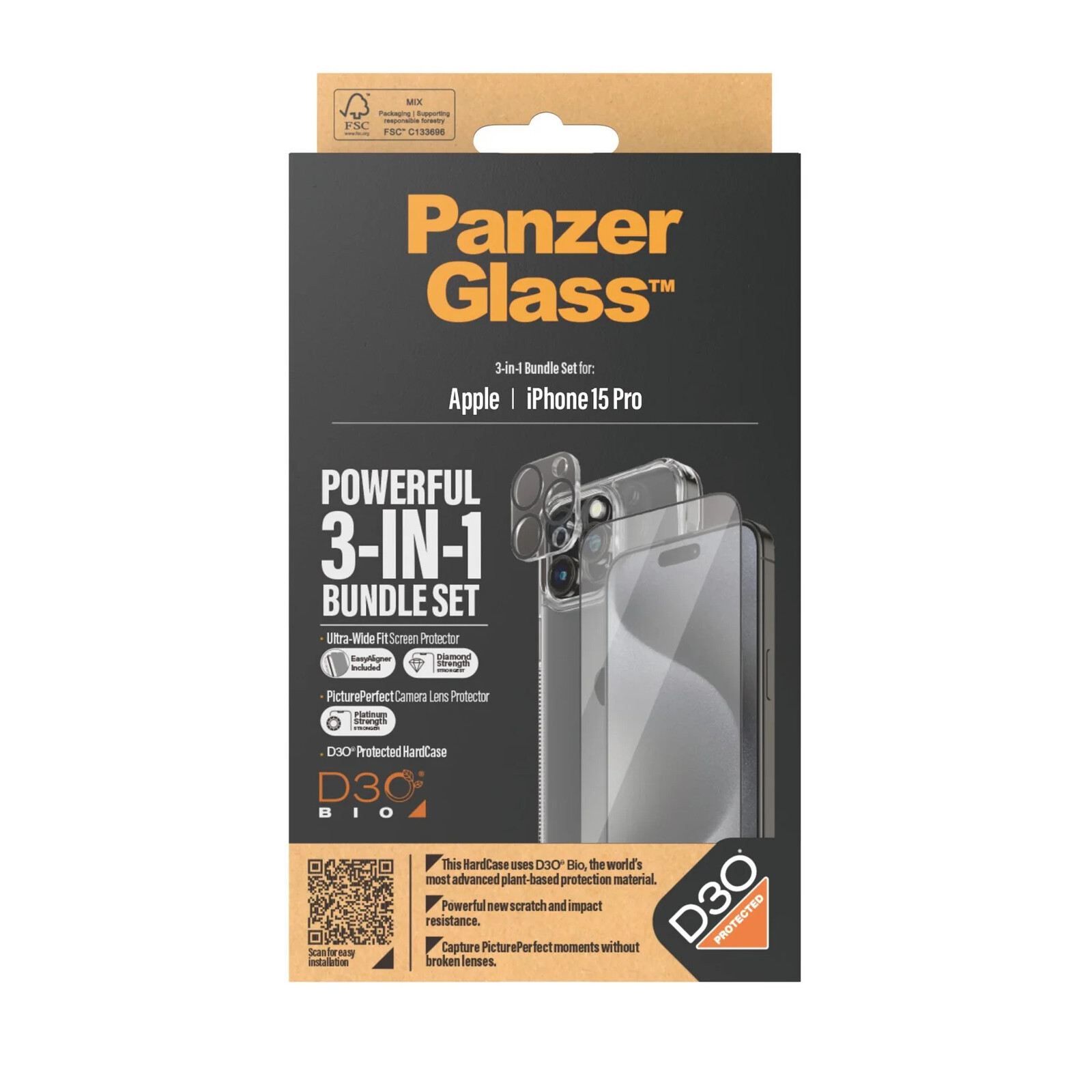 PanzerGlass 3-in-1 Pack Apple iPhone 15 Pro