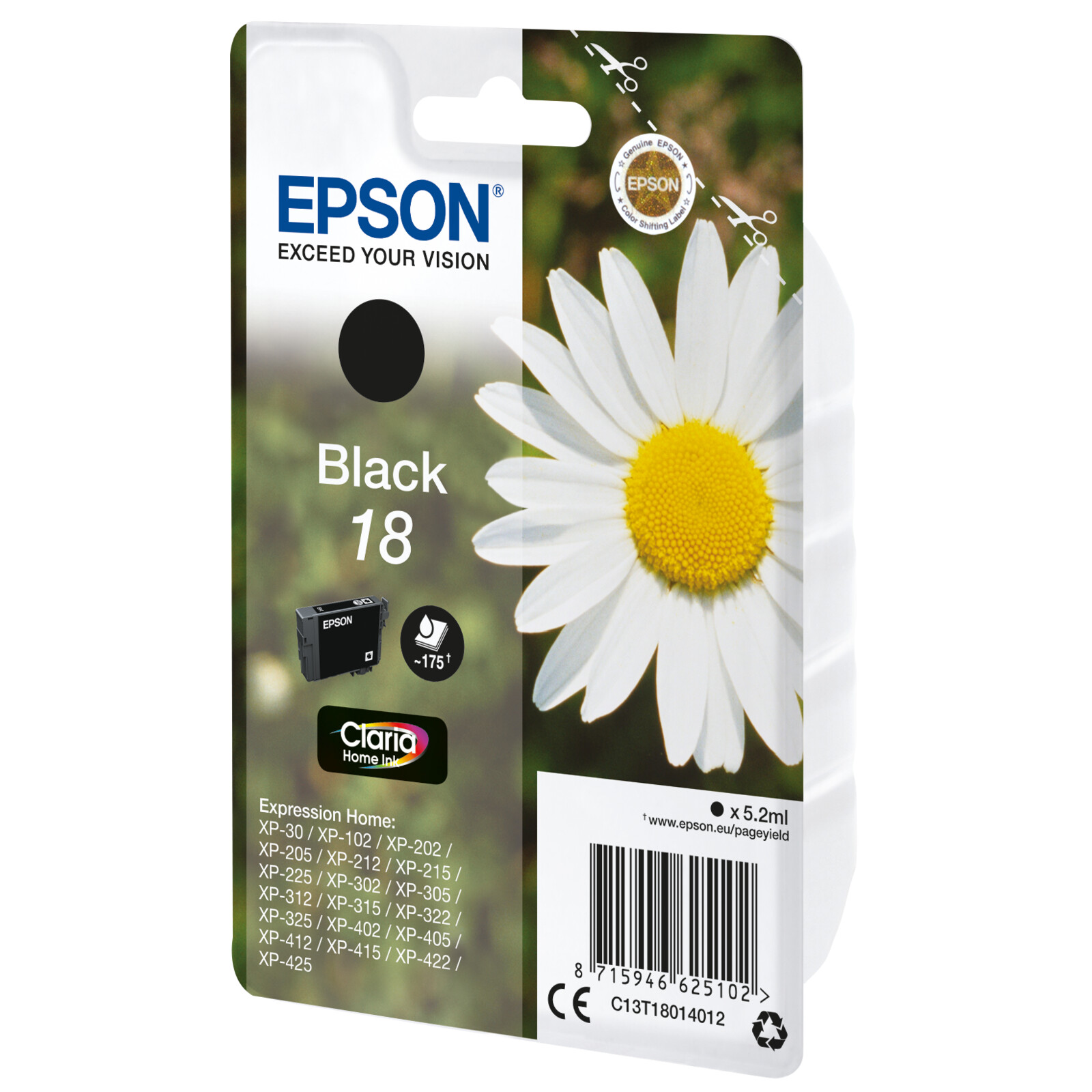 Epson Claria Nr. 18 Tinte Black 5,2ml