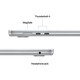 Apple MacBook Air 15 M4/10CPU/10GPU/16GB/256GB SSD silber