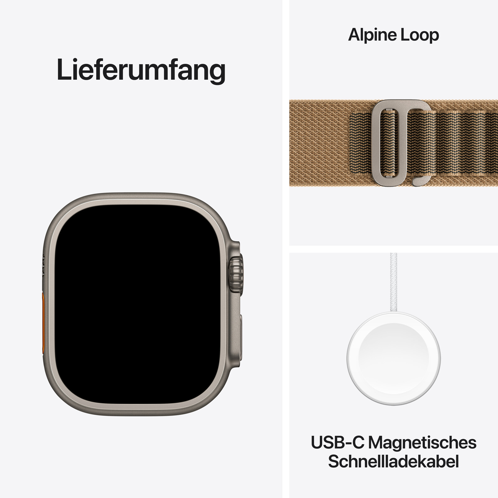  Apple Watch Ultra 4 LTE 49mm Natur Titan Case + Desert Alpine Loop M
