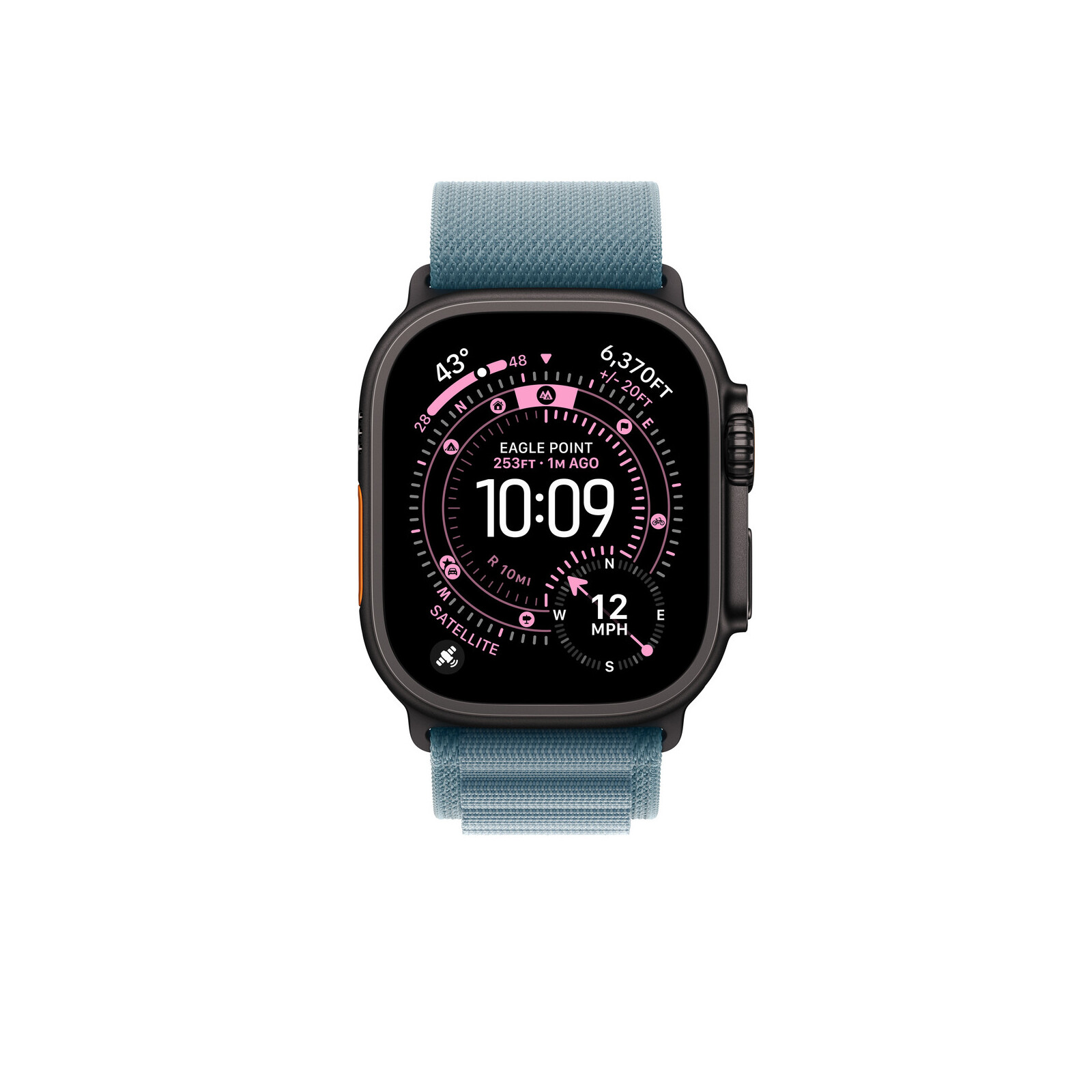 Apple Watch 49mm Light Blue Alpine Loop S Black Titan