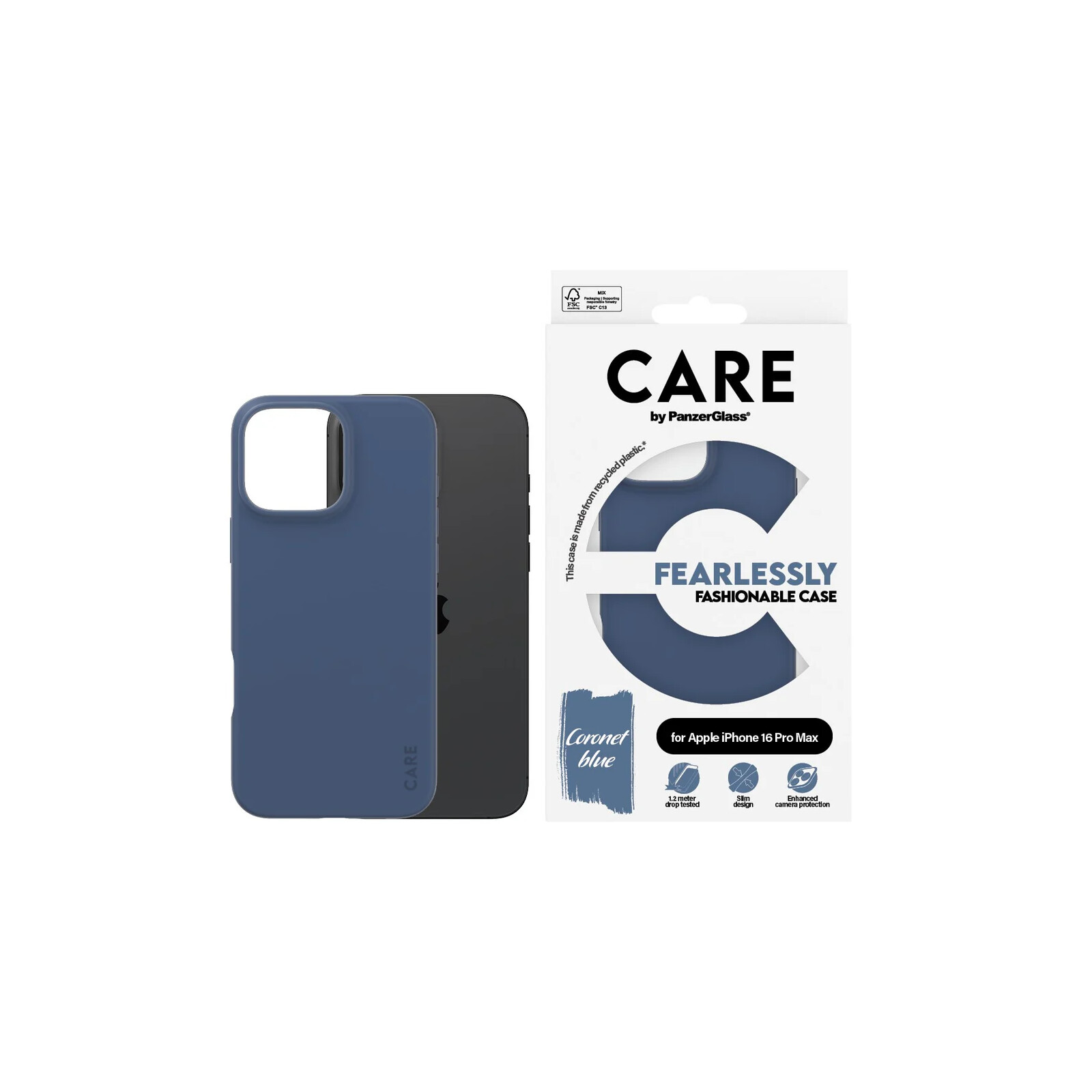 Care Back Cover Fashion Apple iPhone 16 Pro Max blau