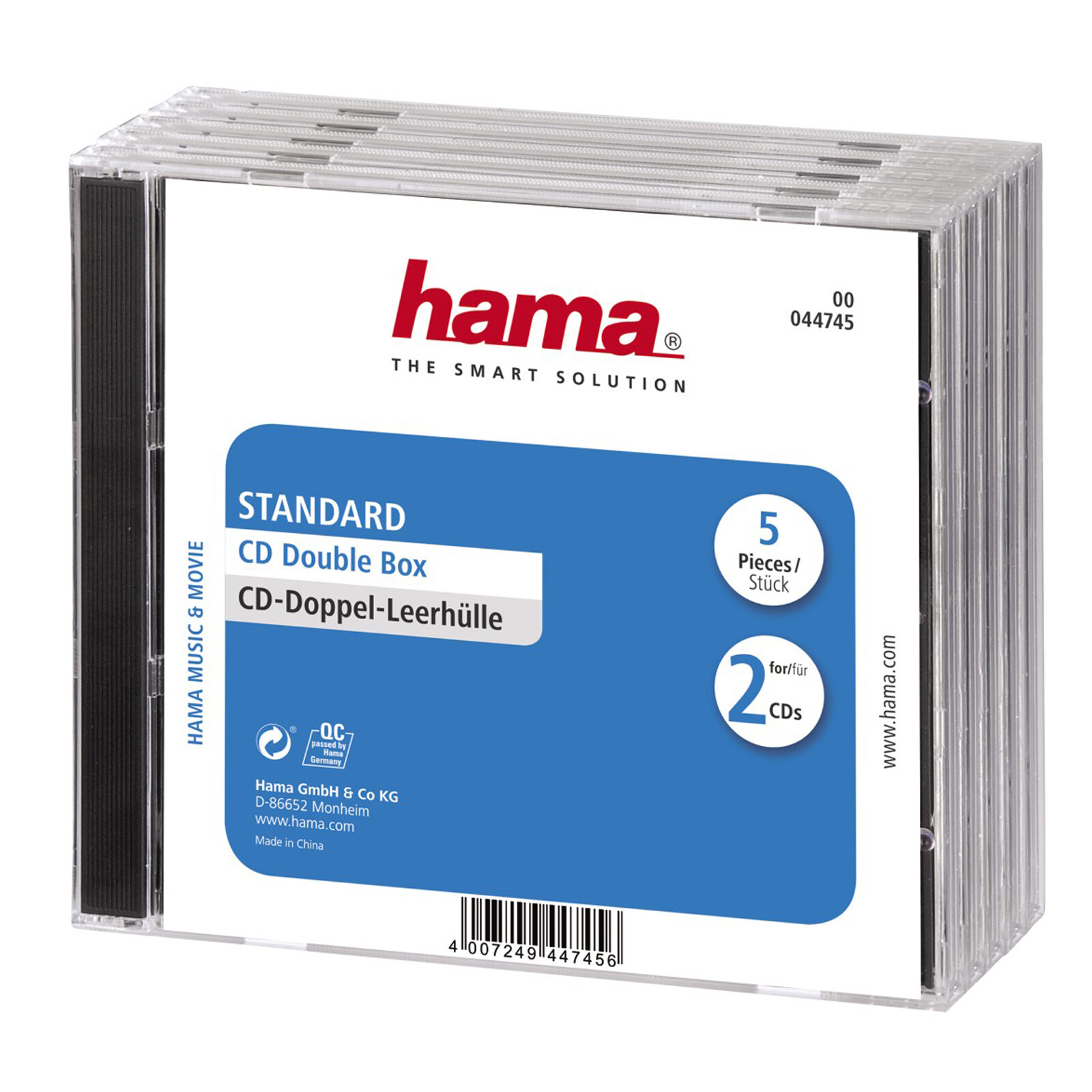 Hama 44745 CD Doppel Leerh&uuml;lle 5er Transparent