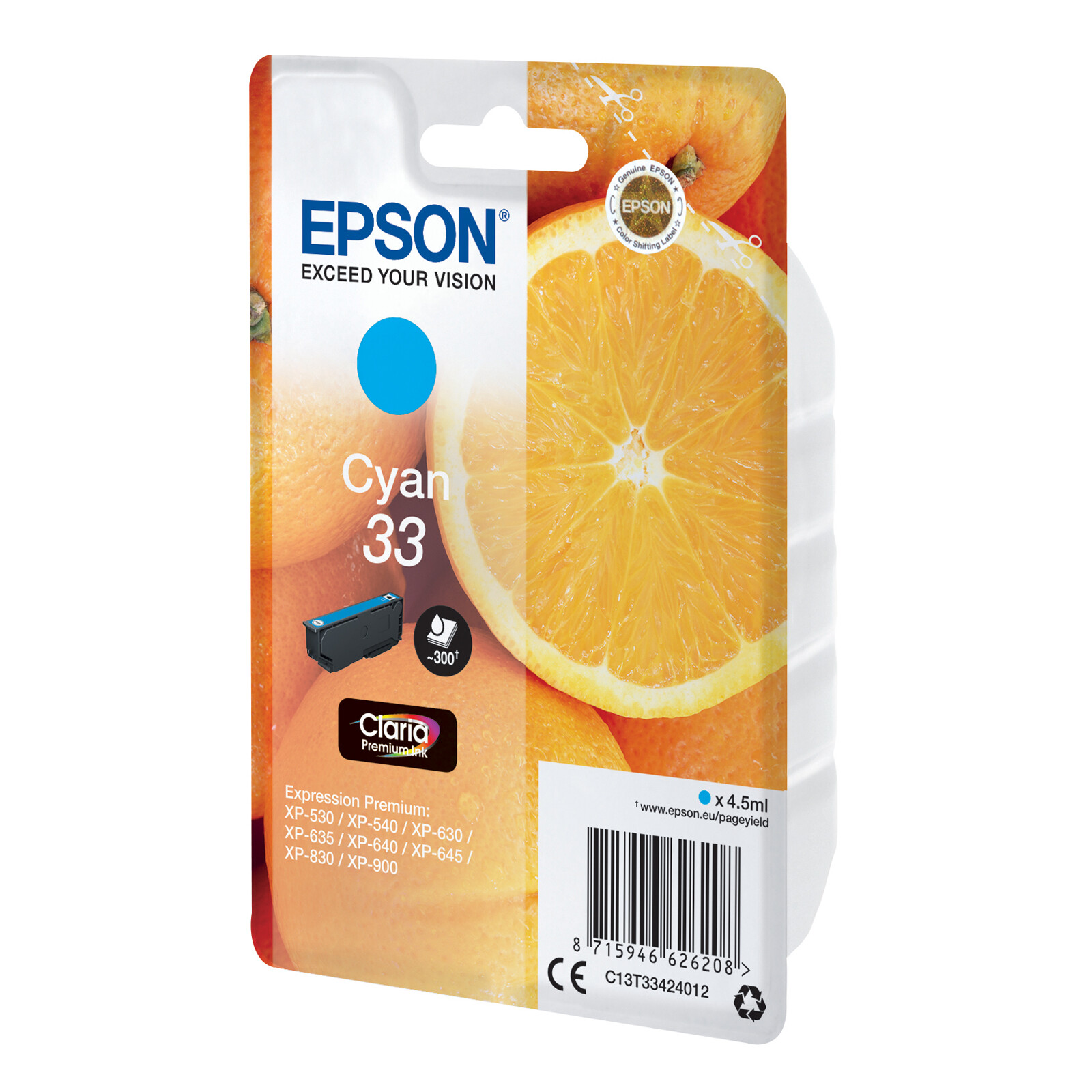 Epson 33 T3342 Tinte Cyan 4,5ml